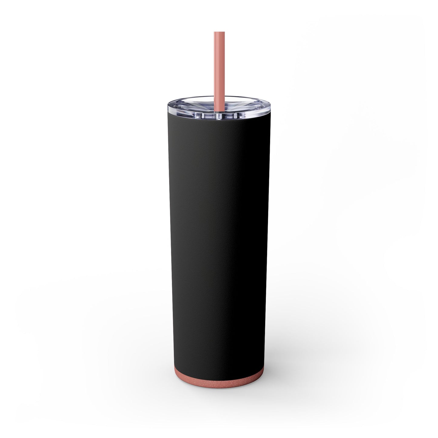 Stylish Black Skinny Tumbler with Straw, 20oz - Perfect for Coffee, Juice, and Smoothies, Ideal Gift for Any Occasion