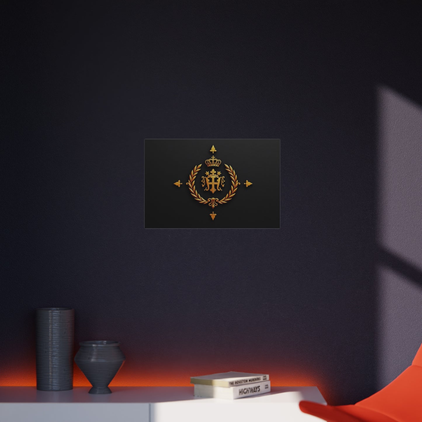 Elegant Foam Board Wall Art, Luxury Home Decor, Royal Crest Display, Office Decoration, Unique Gift Idea, Modern Wall Decor - Gold Crest
