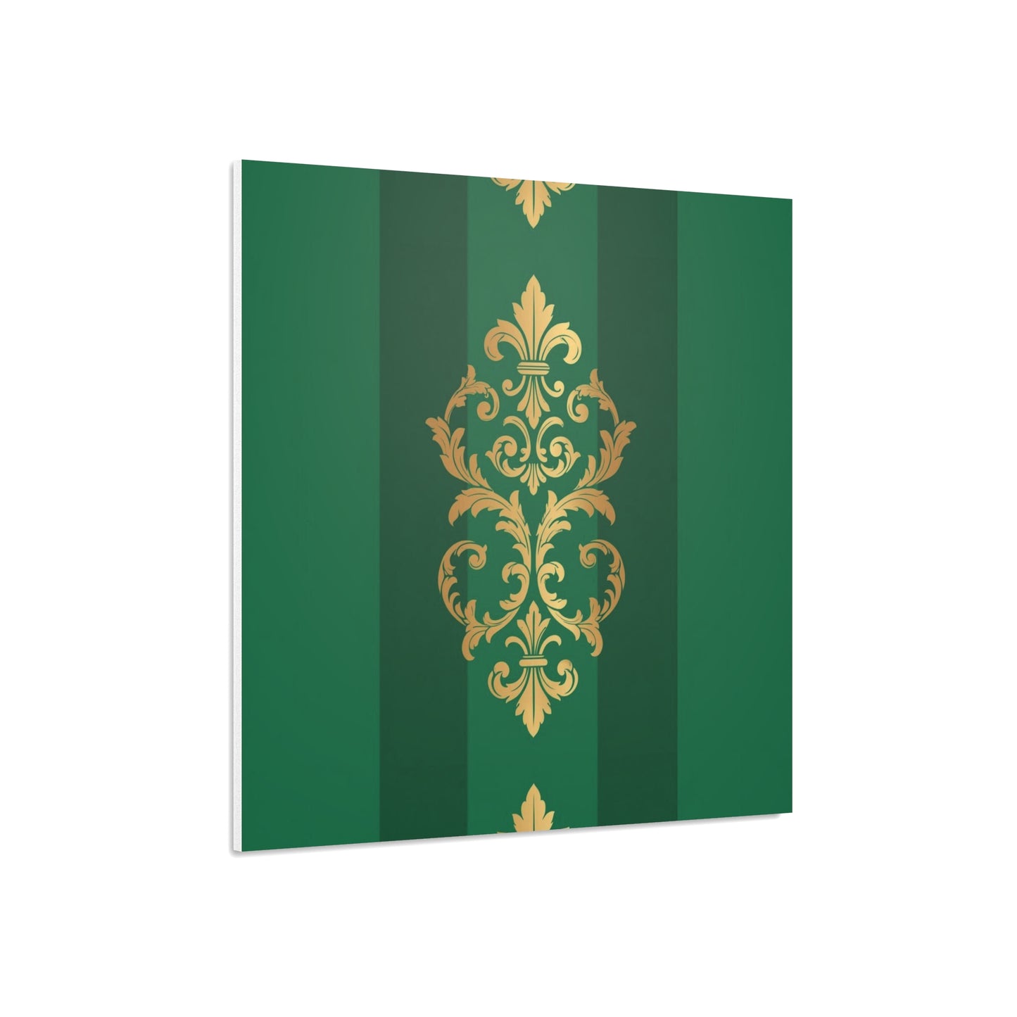 Gold Baroque Green Striped Foam Board Wall Art — Elegant Decorative Plaque