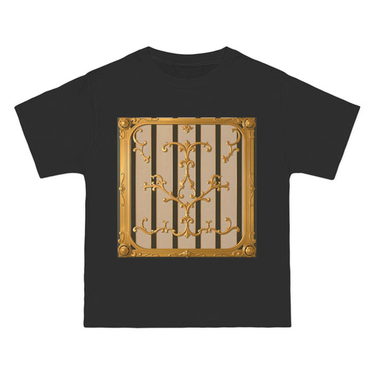 Beefy-T® Unisex Short-Sleeve T-Shirt - Beige Striped Gold Rococo