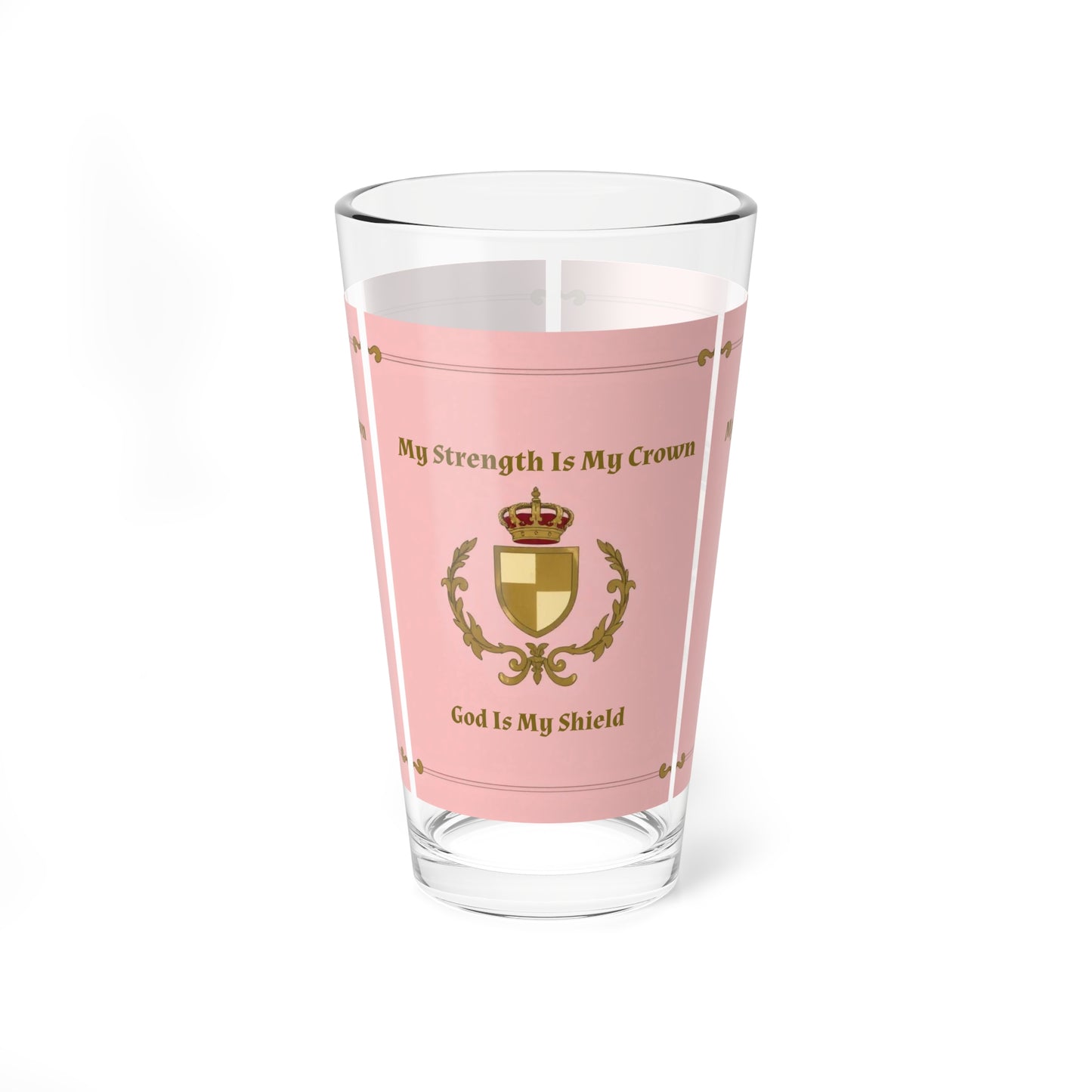 Crown & Crest Spiritual Quote Elegant Mixing Glass with Inspirational Quote, Decorative Drinkware, Gift for Friends, Home Bar Accessory