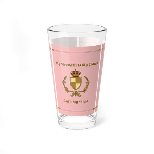 Crown & Crest Spiritual Quote Elegant Mixing Glass with Inspirational Quote, Decorative Drinkware, Gift for Friends, Home Bar Accessory