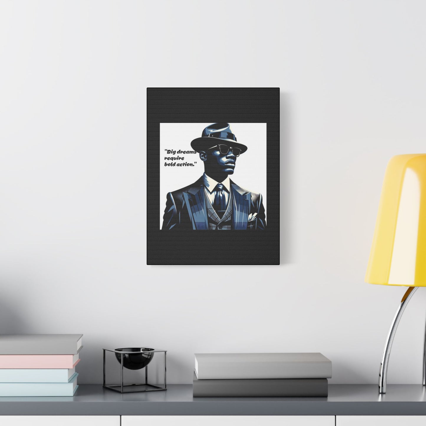 Afro Art Print Canvas, Wall Decor, Satin Stretched Canvas, African American Art, Office Decor, Home Decor - "Big dreams require bold action."