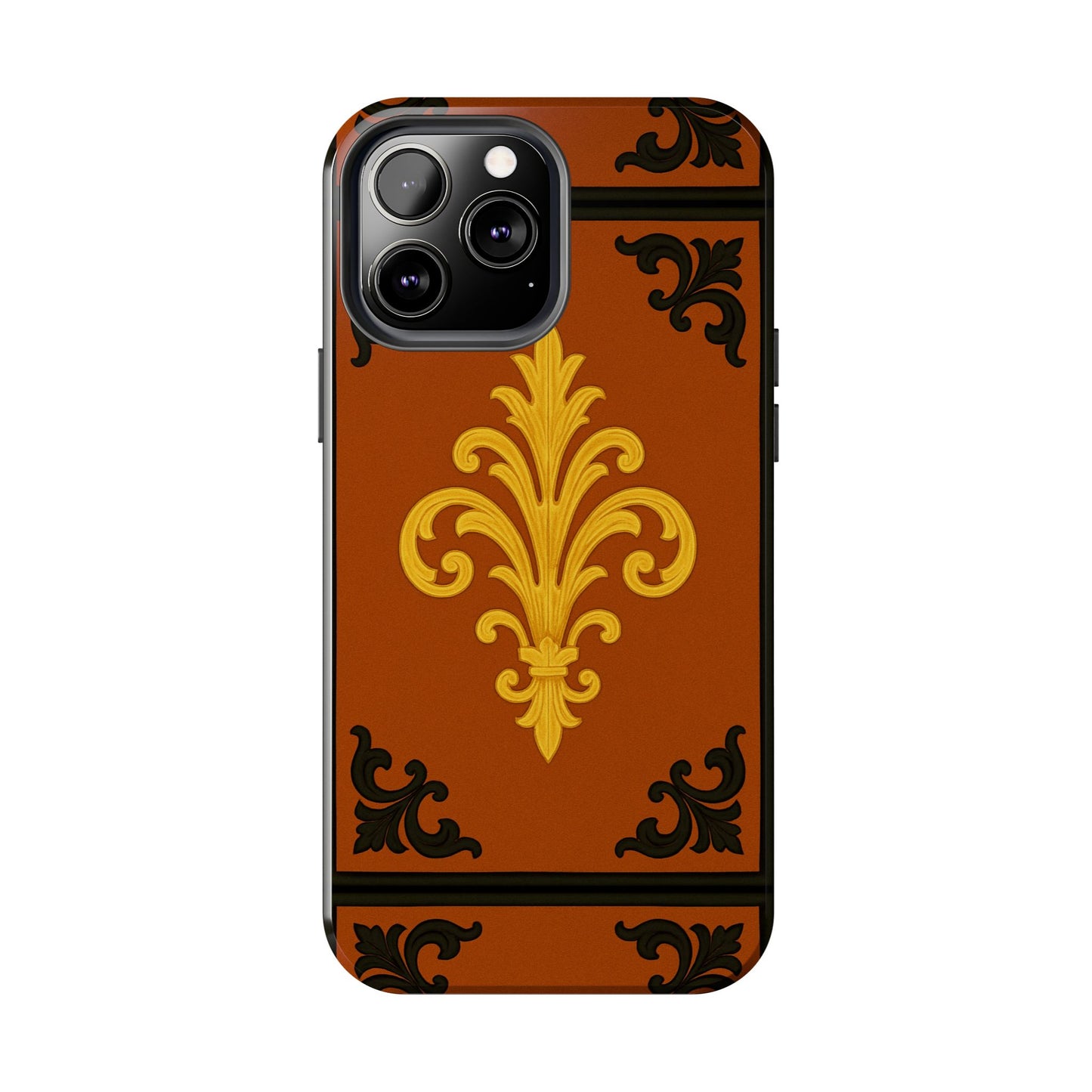 Dusk Terracotta Baroque Tough Phone Case — Vintage Baroque Design, Protective iPhone Cover
