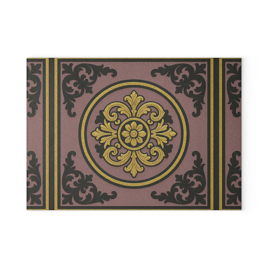 Elegant Gilded Mauve With Gold-Black Baroque Glass Cutting Board - Kitchen Decor, Wedding Gift, Housewarming, Culinary Art, Home Cooking