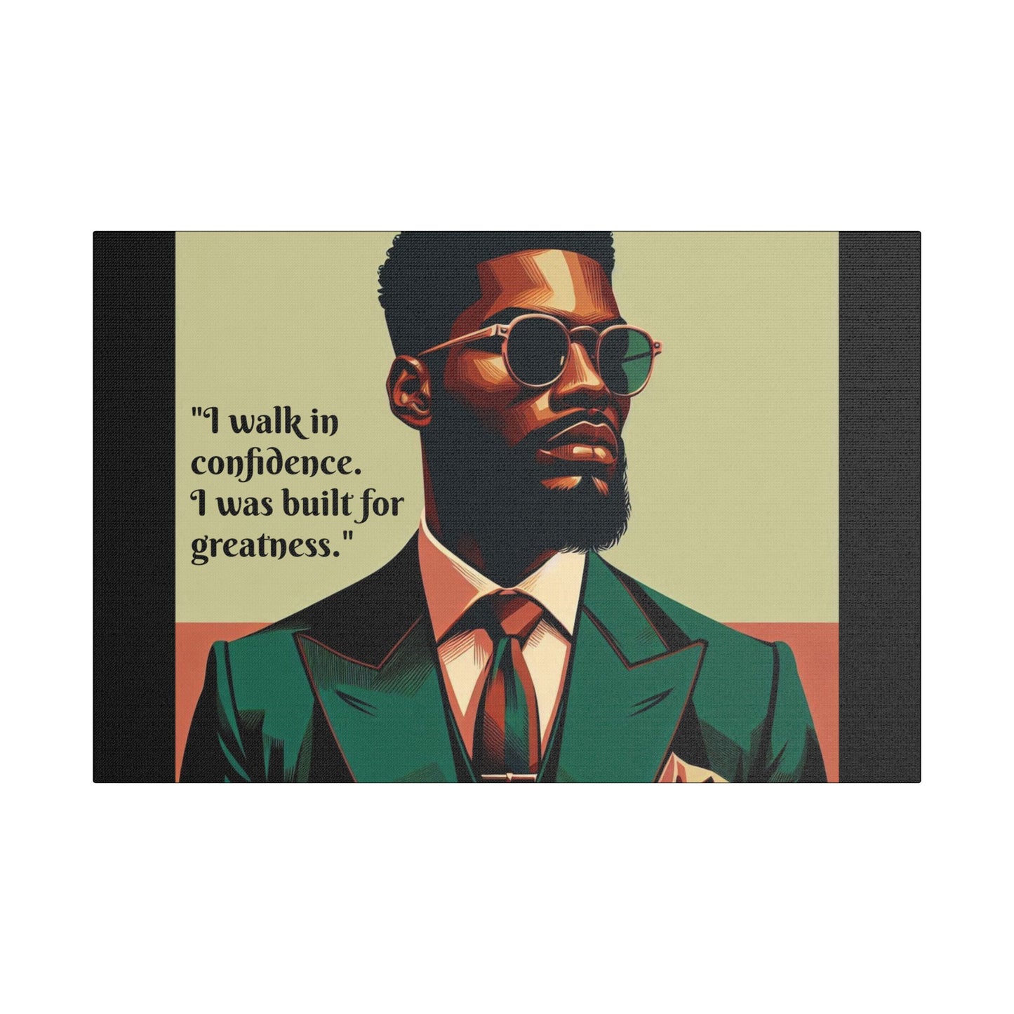 Afro Art Print Canvas, Wall Decor, Satin Stretched Canvas, African American Art, Office Decor, Home Decor - Built For Greatness