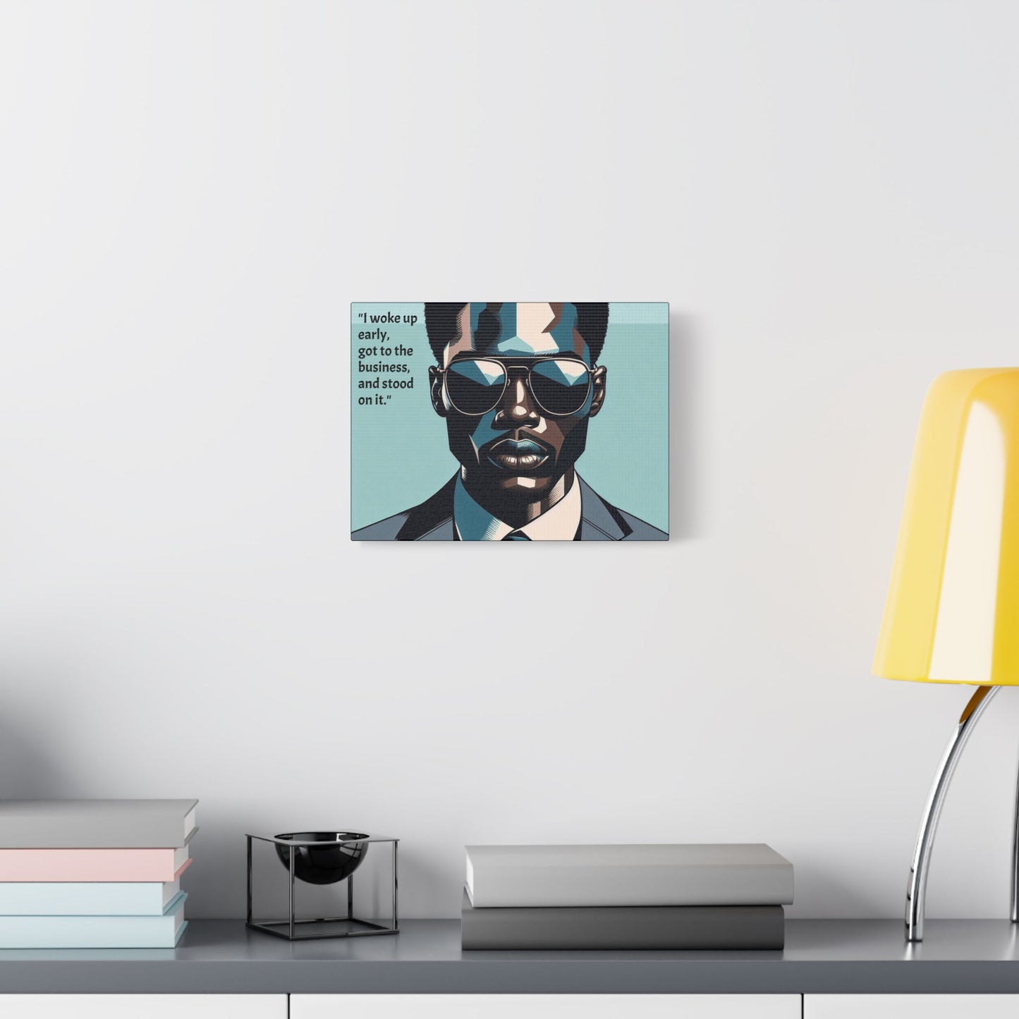 Afro Art Print Canvas, Wall Decor, Satin Stretched Canvas, African American Art, Office Decor, Home Decor - "I woke up early"