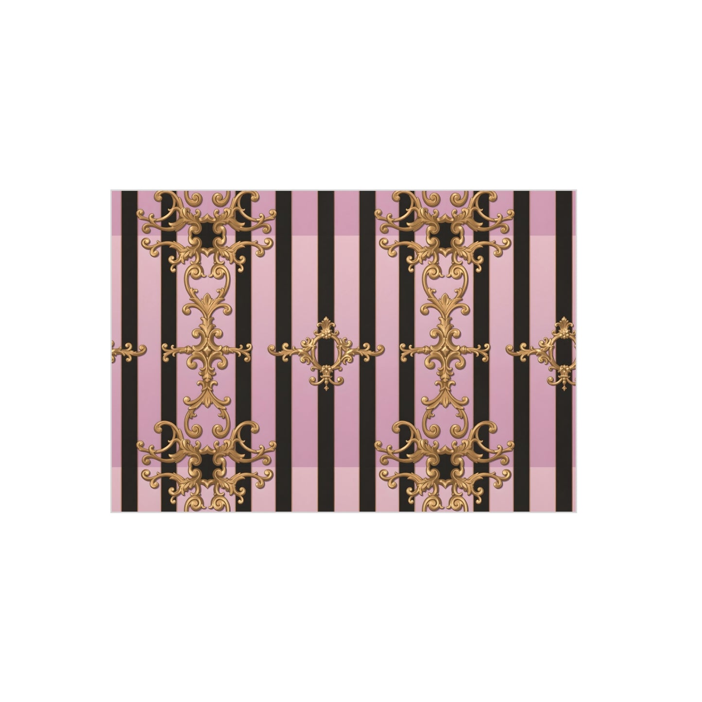 Elegant Decorative Foam Board | Wall Art, Home Decor, Office Accent, Gift Idea, Event Decoration - Lavender Ombre Striped Gold Baroque