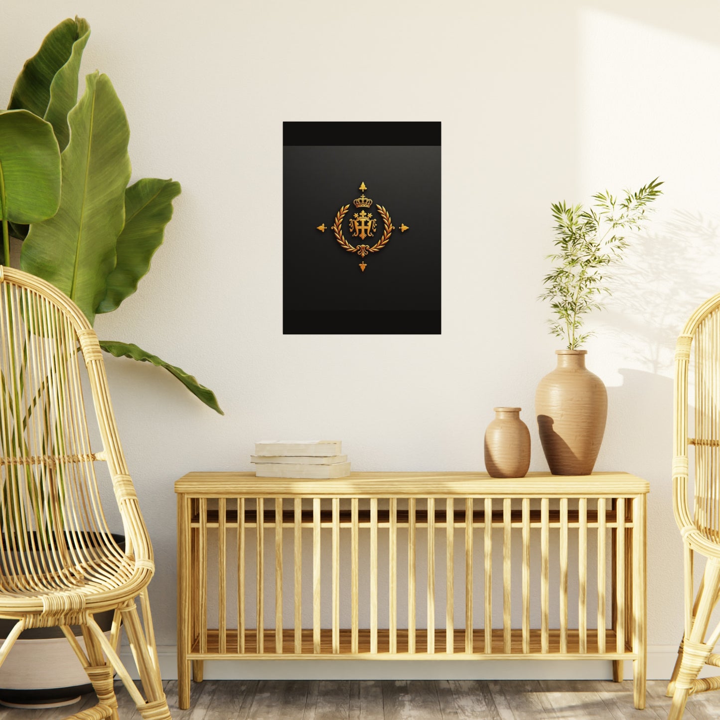 Elegant Foam Board Wall Art, Luxury Home Decor, Royal Crest Display, Office Decoration, Unique Gift Idea, Modern Wall Decor - Gold Crest