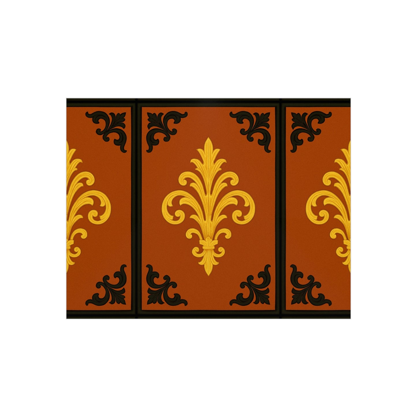Dusk Terracotta Baroque Foam Board — Baroque Pattern Wall Art (Dusk Terracotta, Gold & Black)