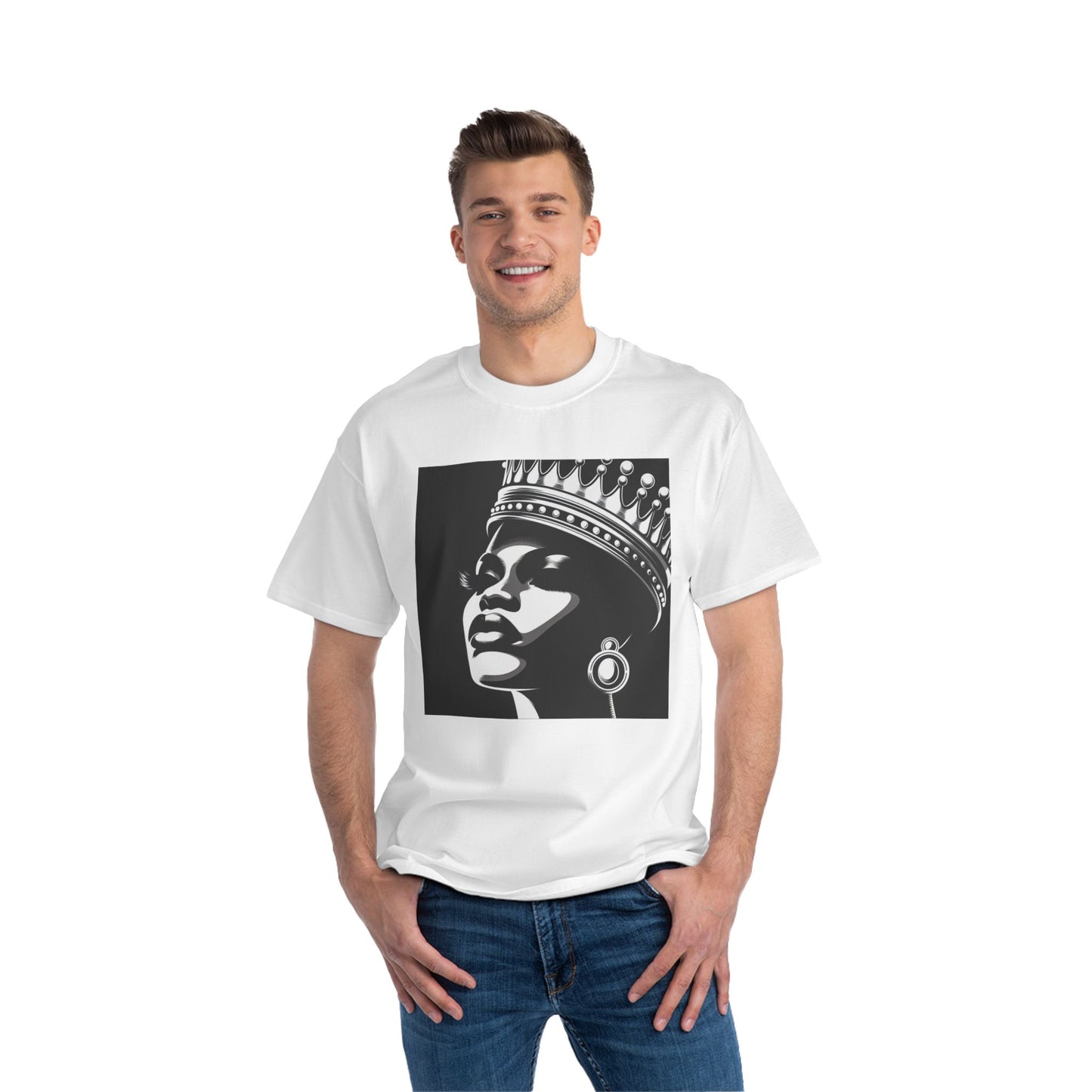 Crowned Beauty T-Shirt, Unisex, Short-Sleeve Tee, Graphic Art Shirt, Queen Vibes Apparel, Unique Gift for Women, Fashion Statement Top
