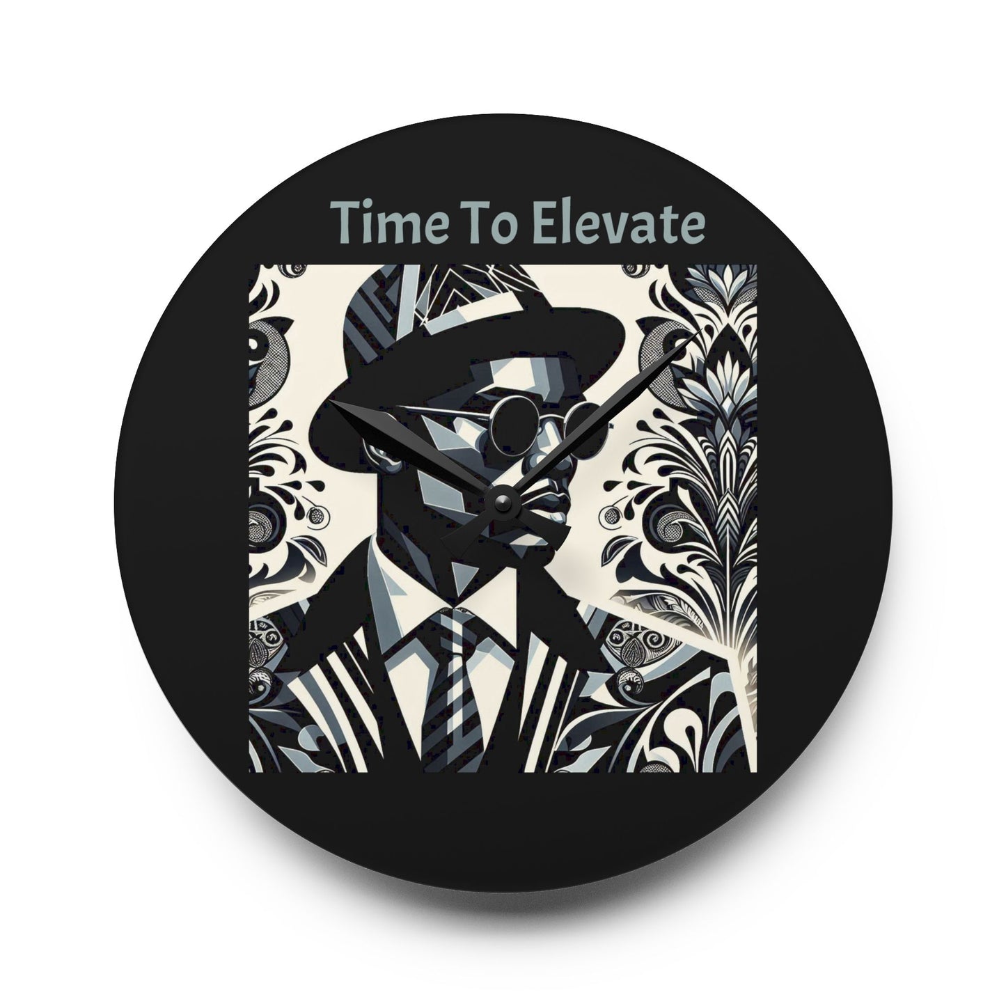 Stylish Acrylic Wall Clock with 'Time To Elevate' Design - Modern Home Decor, Unique Gift, Office Art, Wall Decoration, Elegant Timepiece