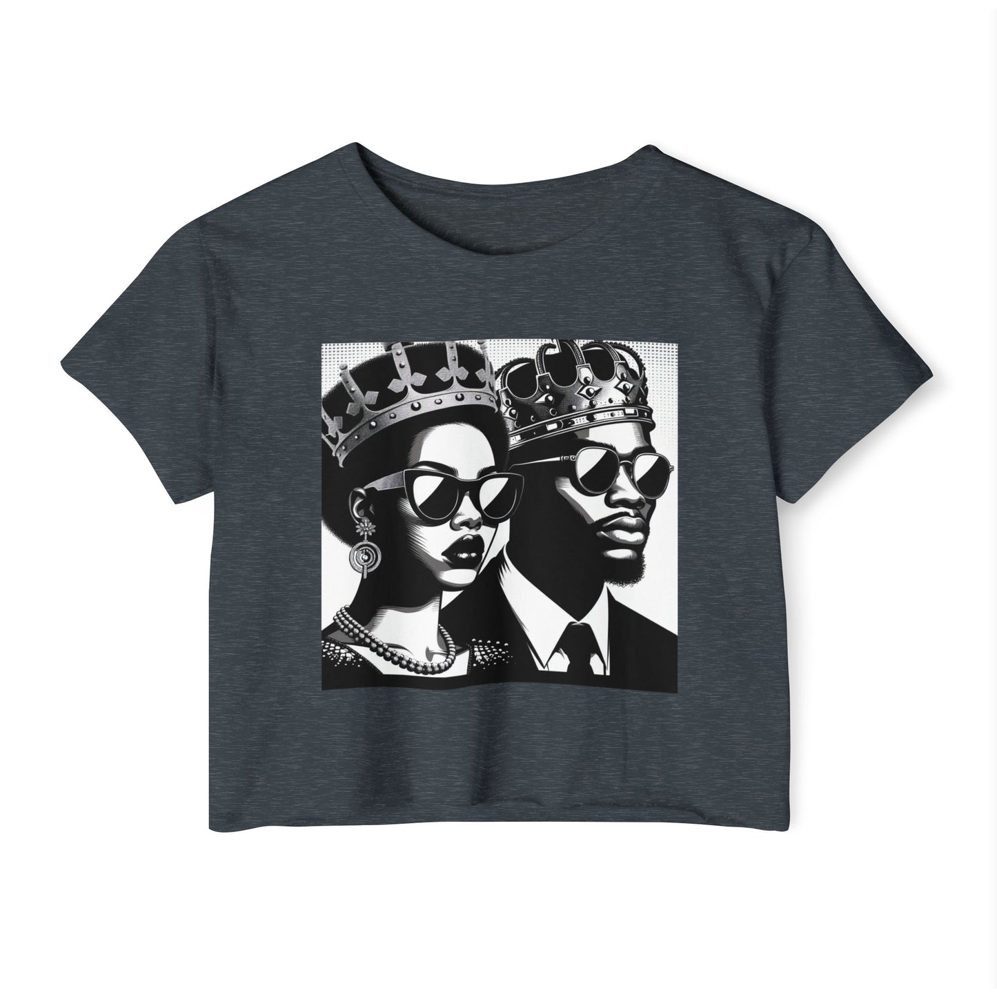 Crowned Kings Festival Crop Top | Stylish Women's Summer Tee, Music Festival Shirt, Streetwear, Boho Chic, Unique Graphic Top