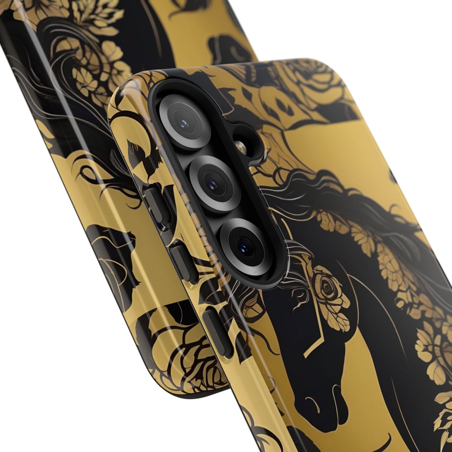 Phone Case - Elegant Horse & Roses Design