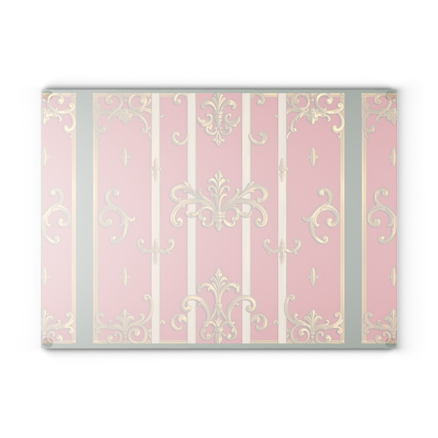 Elegant Pink Baroque Glass Cutting Board, Kitchen Decor, Gift for Chef, Housewarming, Wedding, Culinary Art, Cooking Accessory