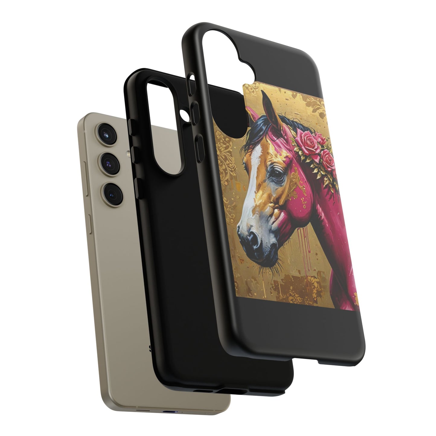 Phone Case - Elegant Horse Damask Design