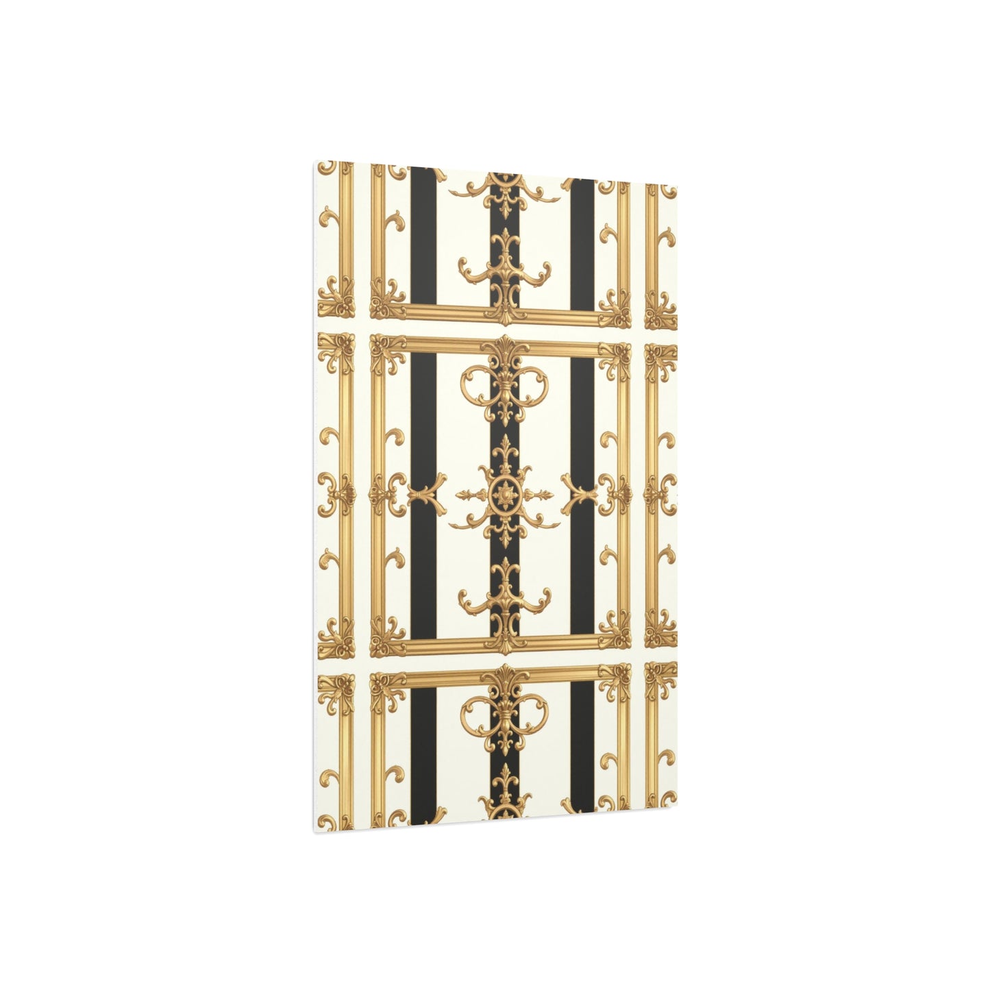 Elegant Foam Board Wall Art, Decorative Display, Home Decor, Office Decor, Visual Boards, Art Displays - Black & White Striped Gold Baroque