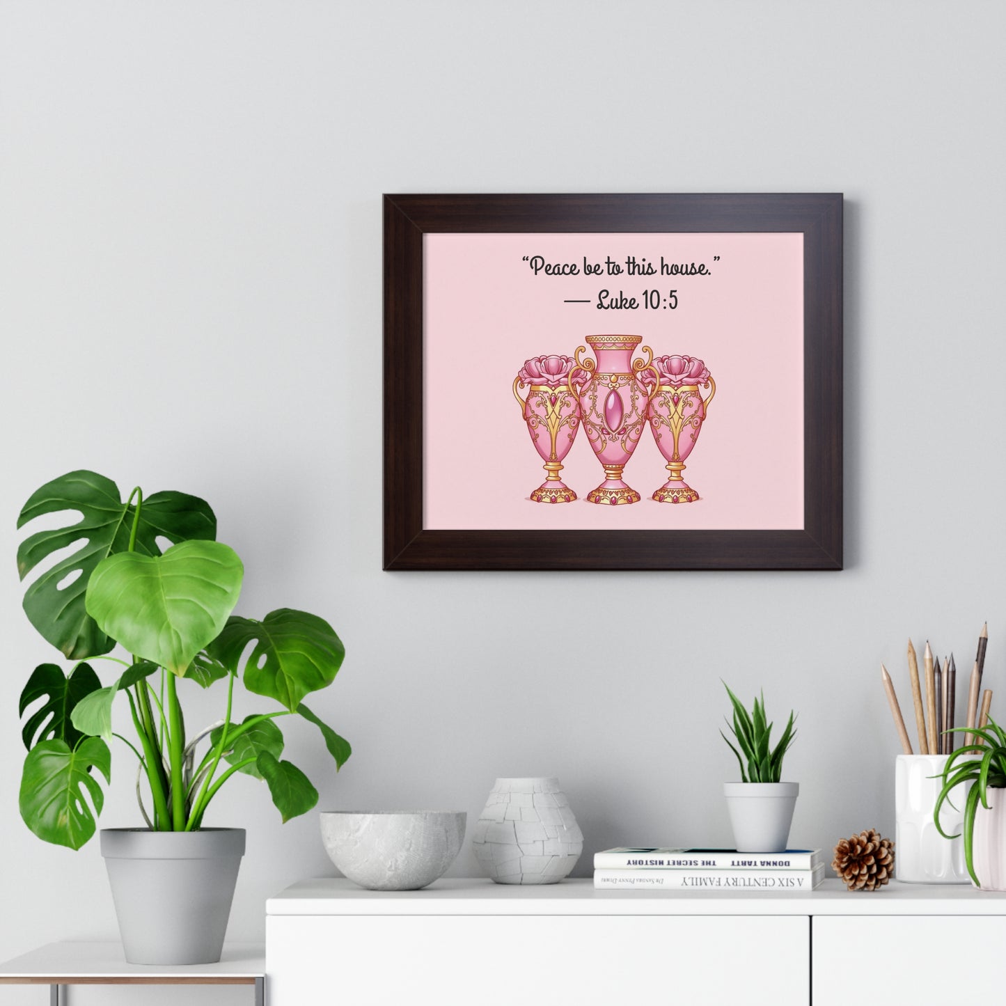 Framed Scripture Art Print, Inspirational Wall Decor, Home Blessing, Gift for Housewarming, Religious Wall Art - 10:5