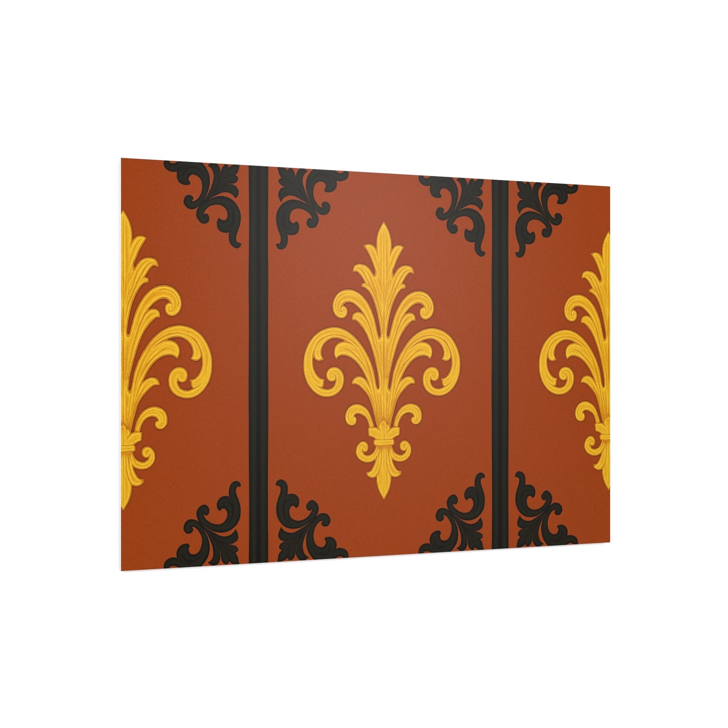 Dusk Terracotta Baroque Foam Board — Baroque Pattern Wall Art (Dusk Terracotta, Gold & Black)