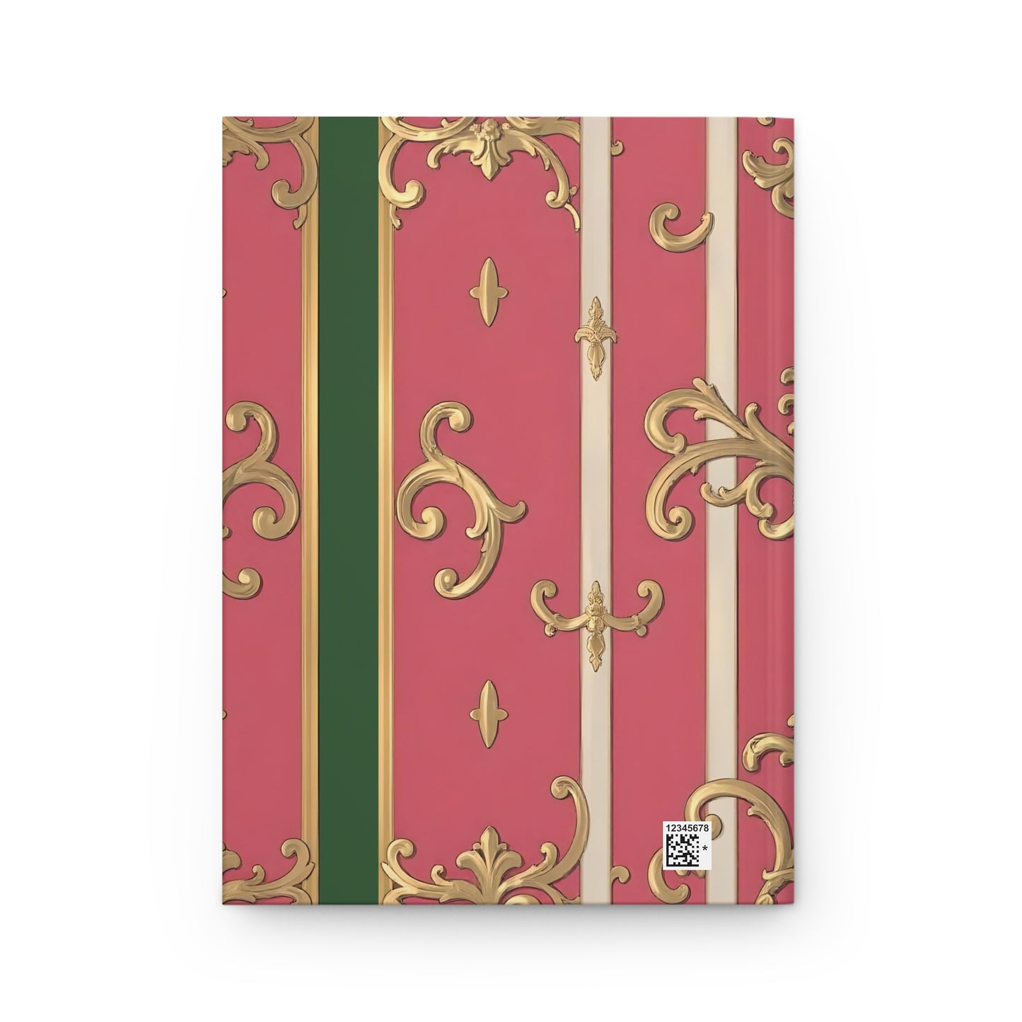 Elegant Pink Striped Baroque Hardcover Journal - Perfect for Notes, Journal Writing, Gifts, Stationery, and Daily Reflections
