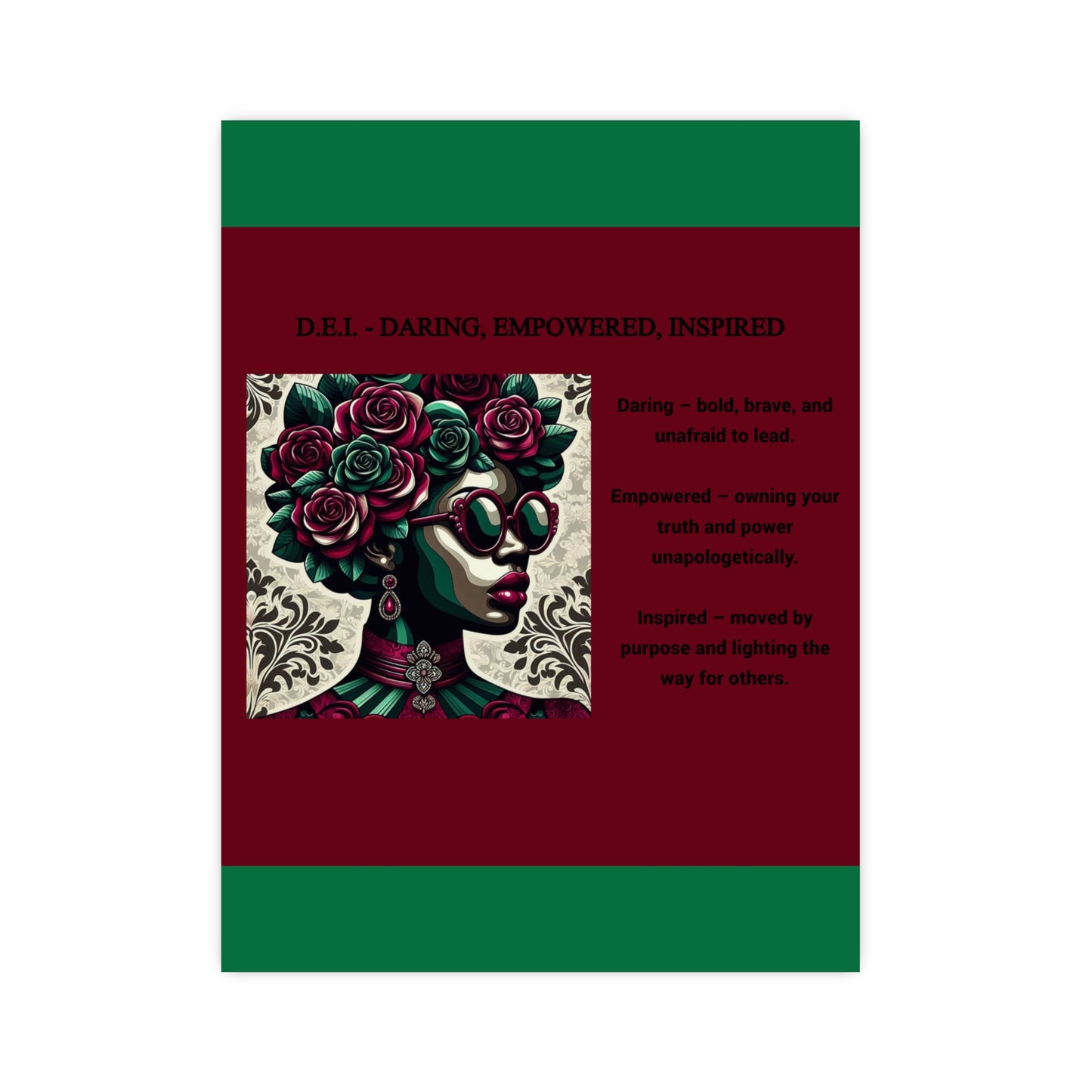 Empowered Woman Matte Poster - Inspirational Art for Home Decor - Daring, Empowered, Inspired