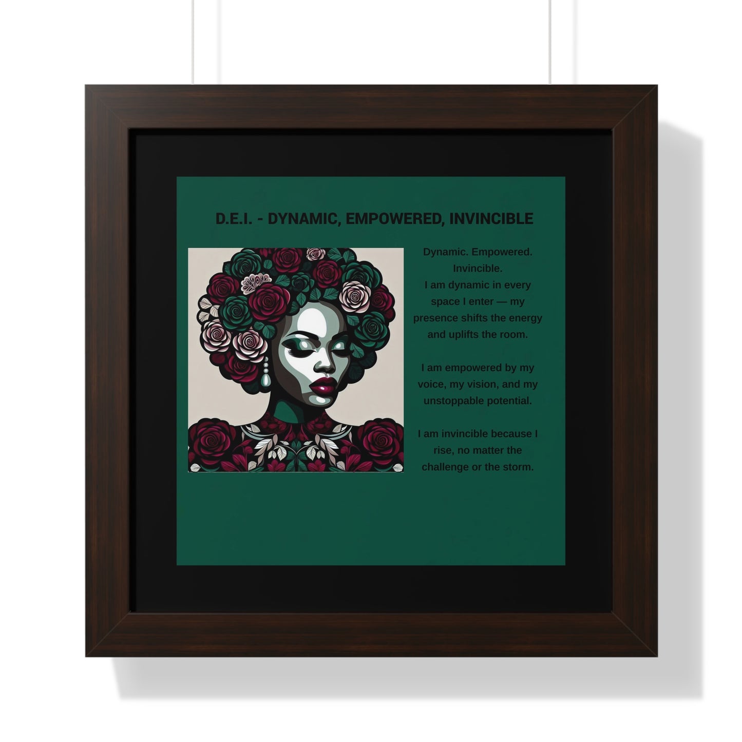 Empowered Woman Framed Poster - Dynamic, Empowered, Invincible Decor for Inspiration