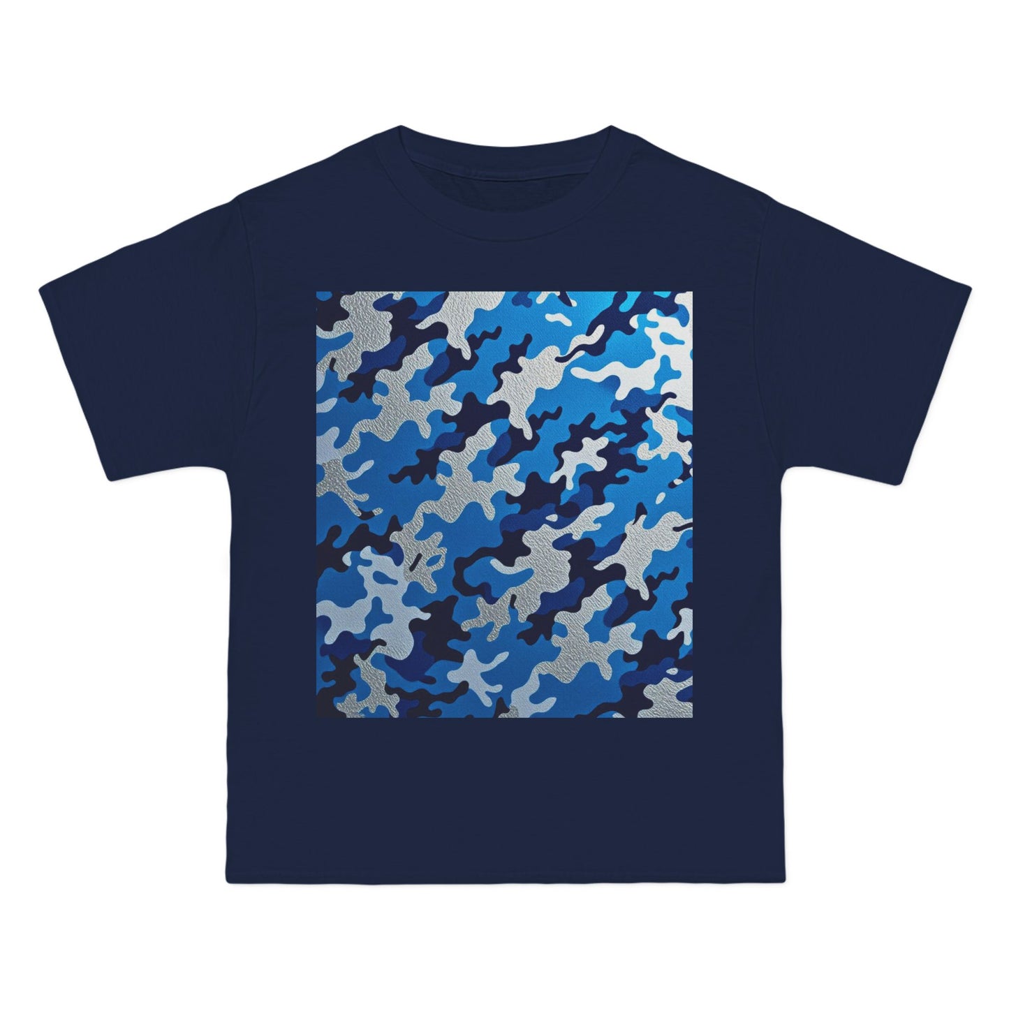 Stylish Camo Tee for Adventurers, Unisex Casual Wear, Summer Outing Shirt, Gift for Outdoorsy Friends, Trendy Graphic Tee - Blue Camo