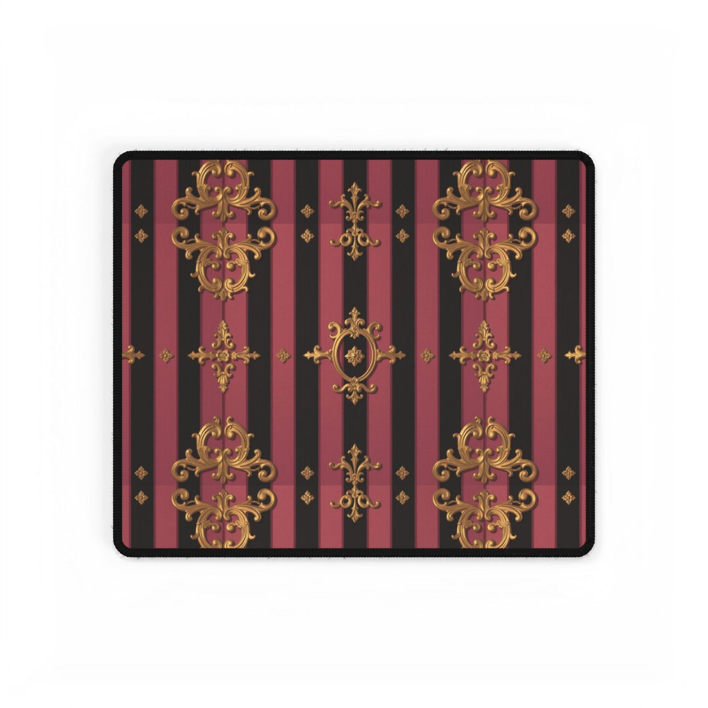 Elegant Black & Mauve Striped Gold Baroque Desk Mat - Stylish Workspace Decor, Office Organizer, Desk Accessory, Gift for Her