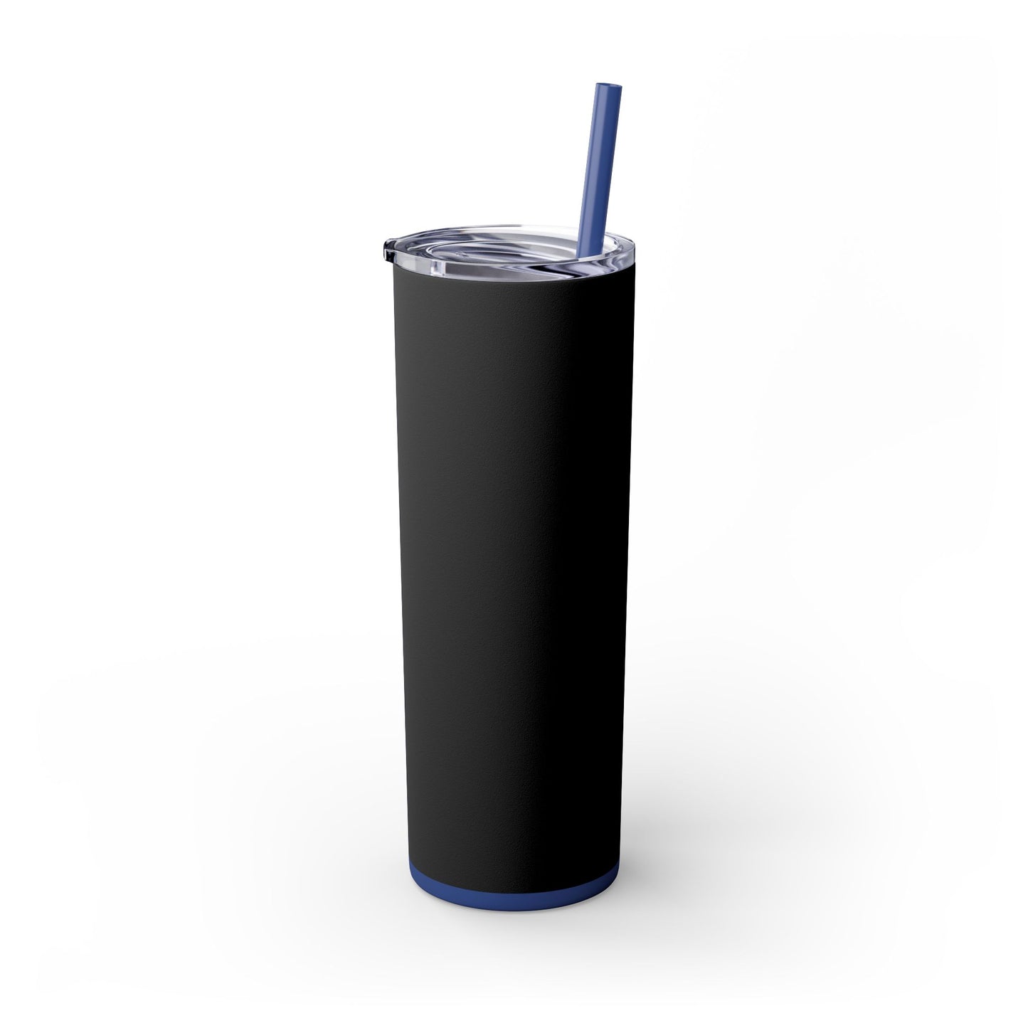 Stylish Black Skinny Tumbler with Straw, 20oz - Perfect for Coffee, Juice, and Smoothies, Ideal Gift for Any Occasion