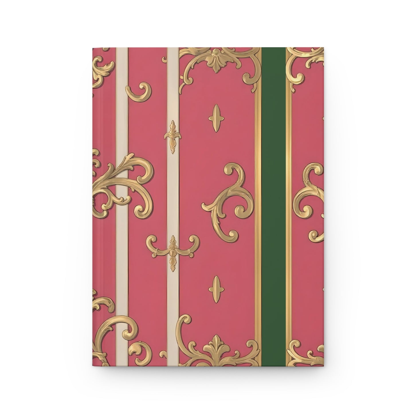 Elegant Pink Striped Baroque Hardcover Journal - Perfect for Notes, Journal Writing, Gifts, Stationery, and Daily Reflections