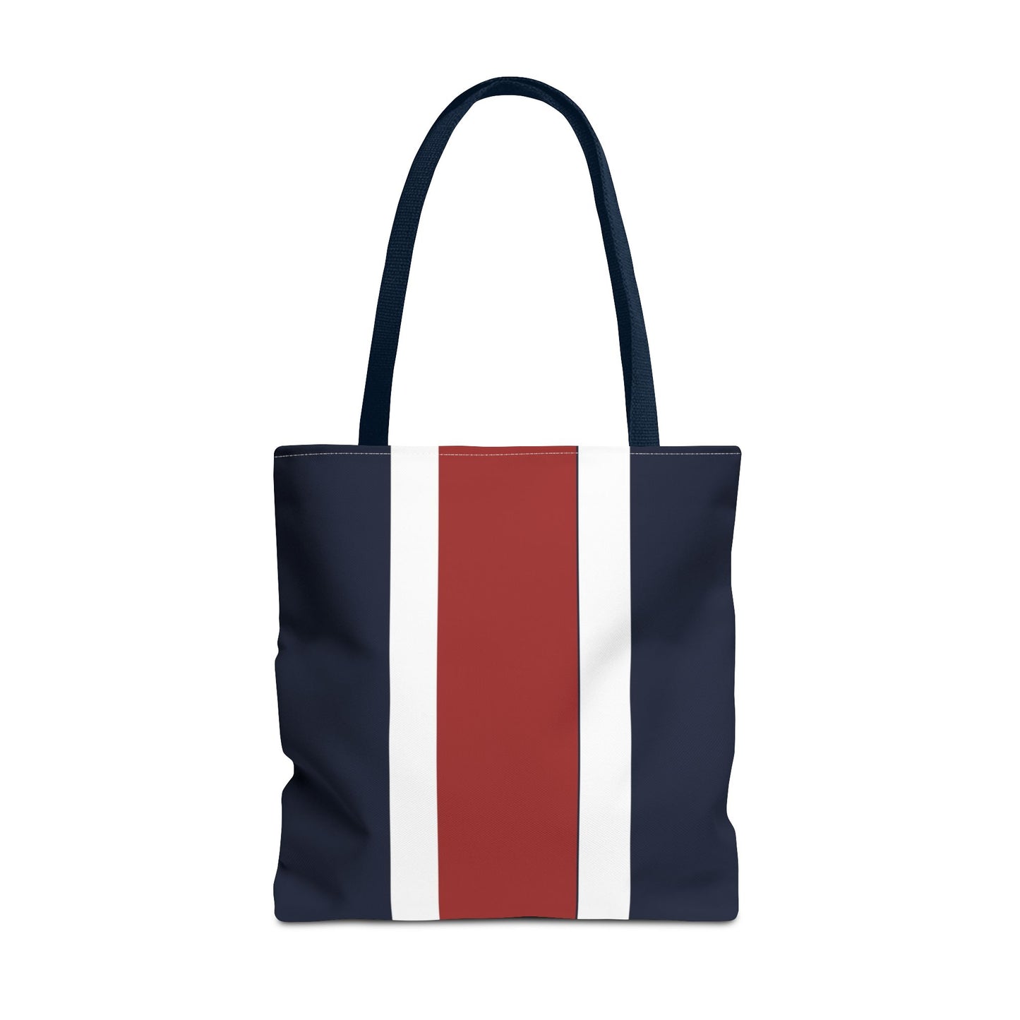 Lunar Midnight & Red-White Striped Tote Bag, Summer Beach Bag, Casual Shopping Tote, Patriotic Gift for Her, Travel Accessory