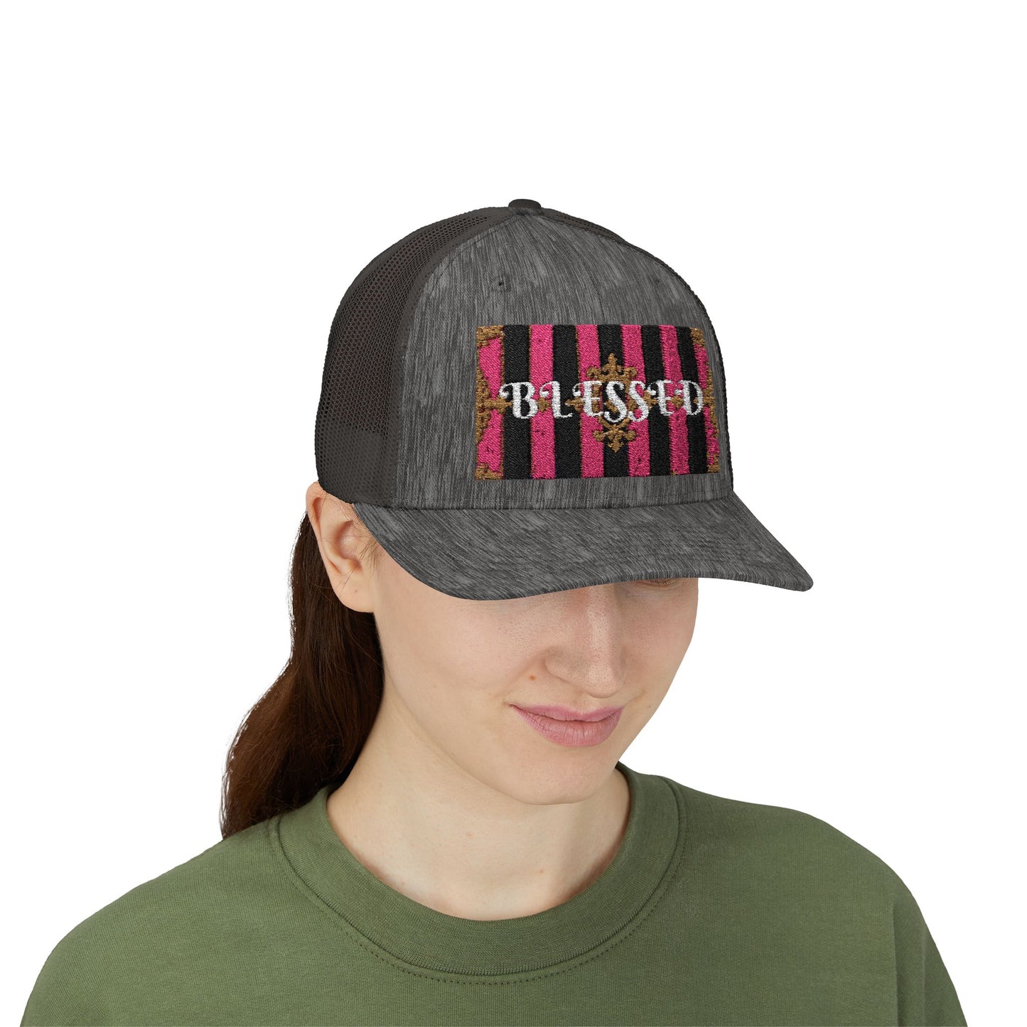 Blessed Snapback Trucker Cap, Inspirational Hat, Casual Headwear, Faith-Based Gift, Trendy Accessory, Ideal for Daily Wear