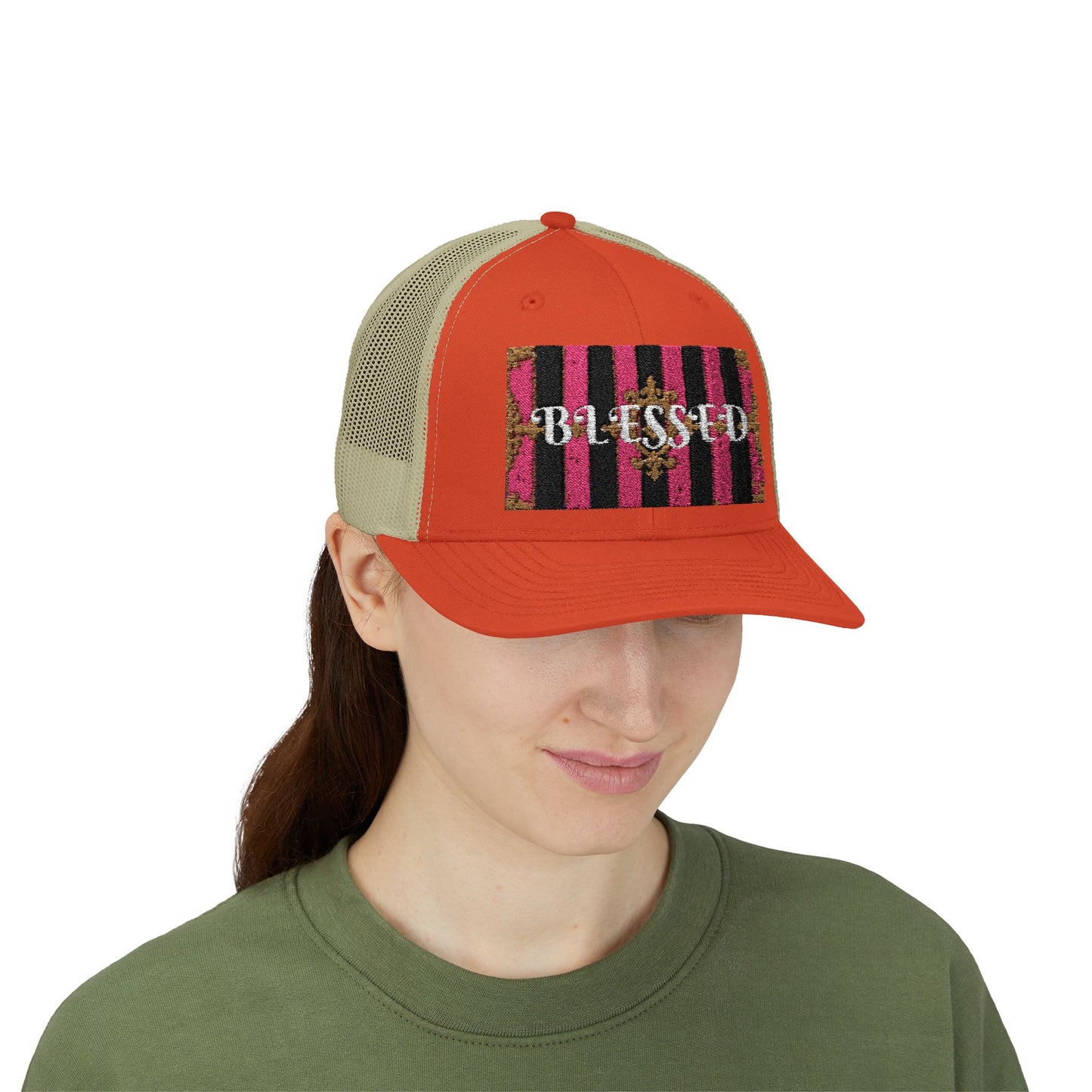 Blessed Snapback Trucker Cap, Inspirational Hat, Casual Headwear, Faith-Based Gift, Trendy Accessory, Ideal for Daily Wear