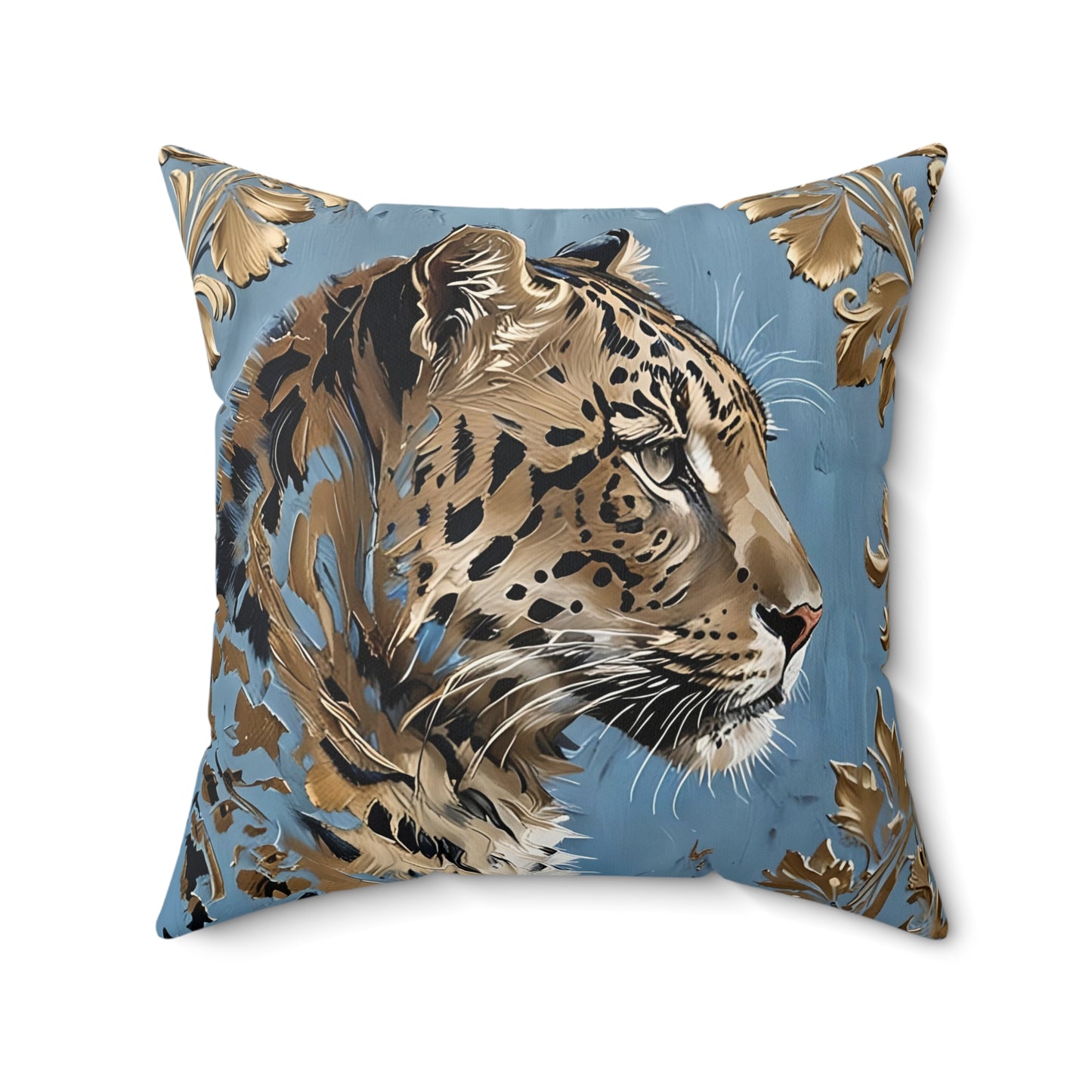 Elegant Leopard Faux Suede Pillow for Stylish Home Decor - Powder Blue