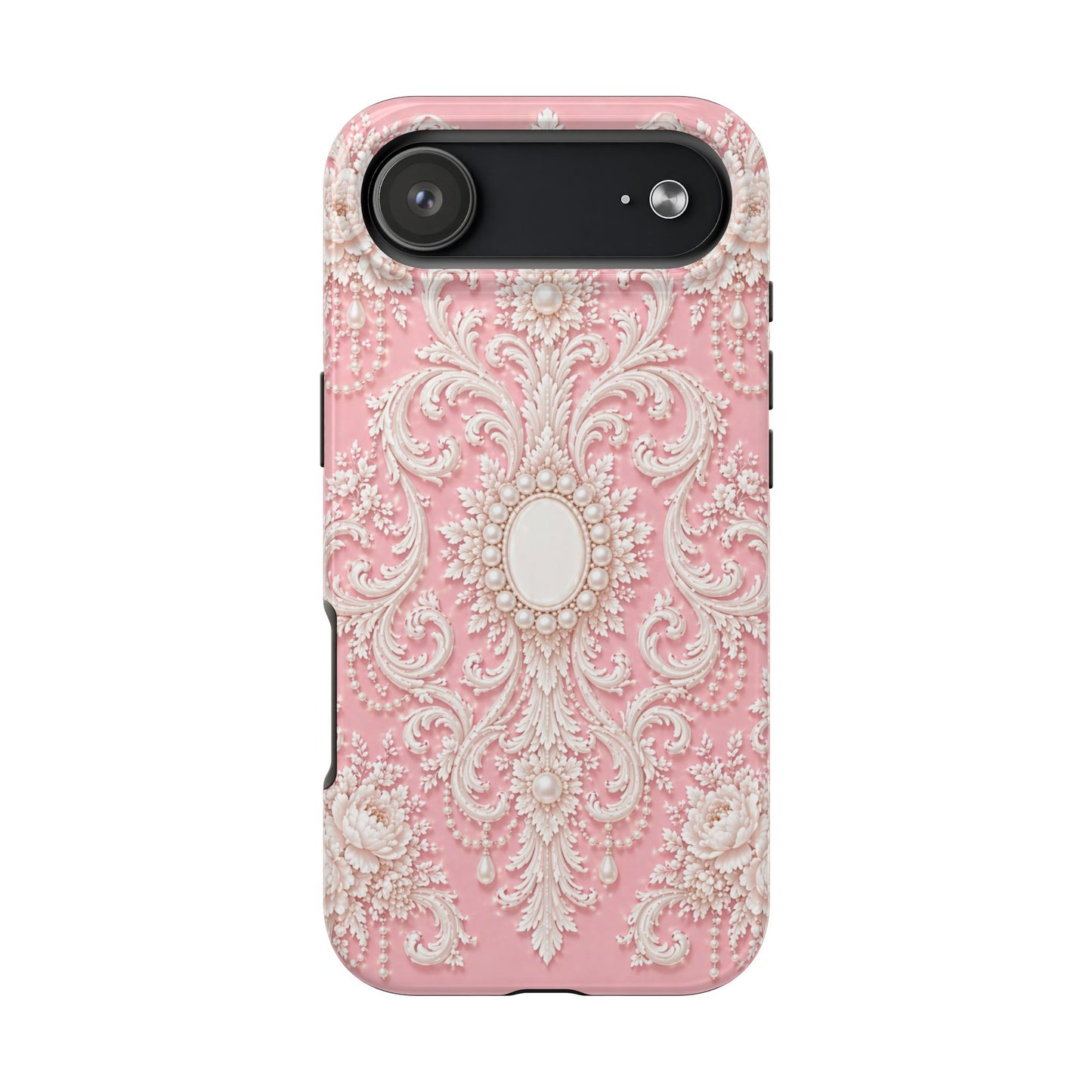 Pink Rococo Elegant Floral Tough Phone Case - Pink Vintage Design