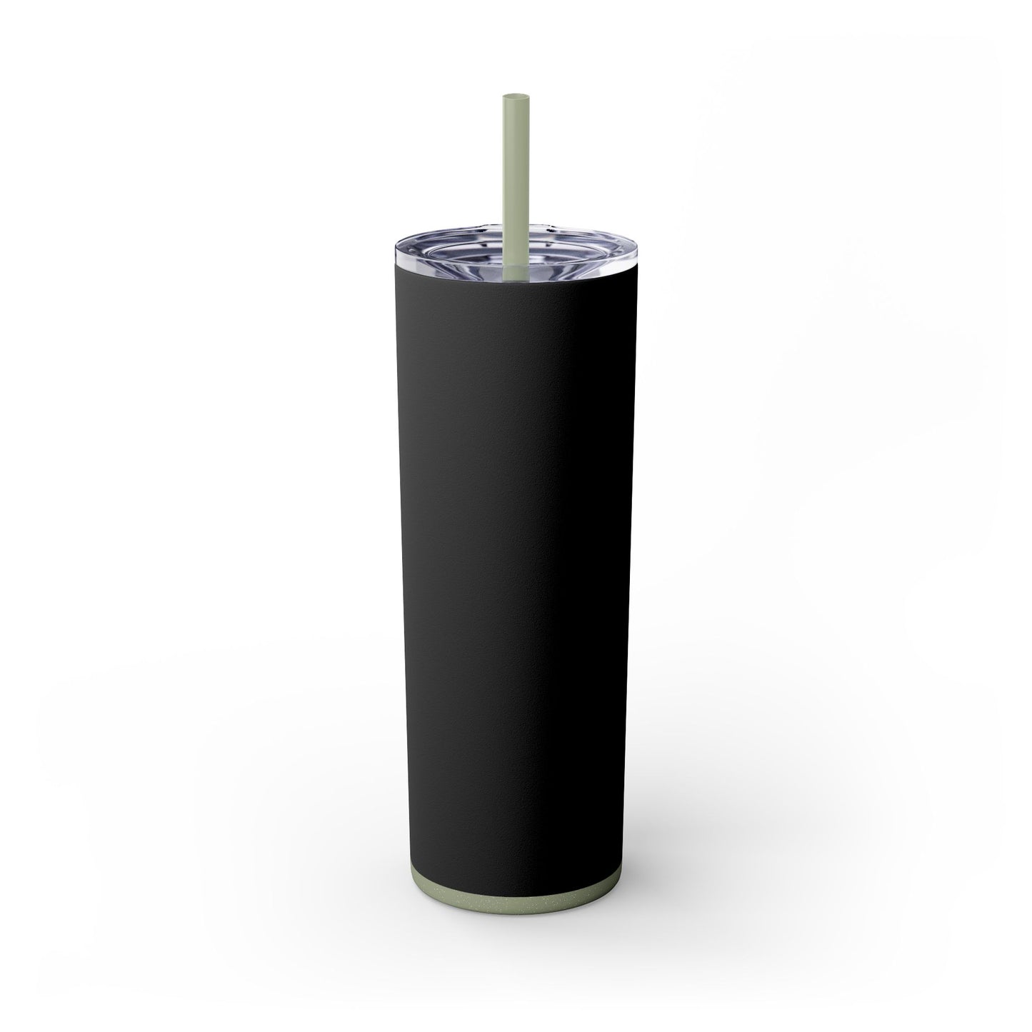 Stylish Black Skinny Tumbler with Straw, 20oz - Perfect for Coffee, Juice, and Smoothies, Ideal Gift for Any Occasion