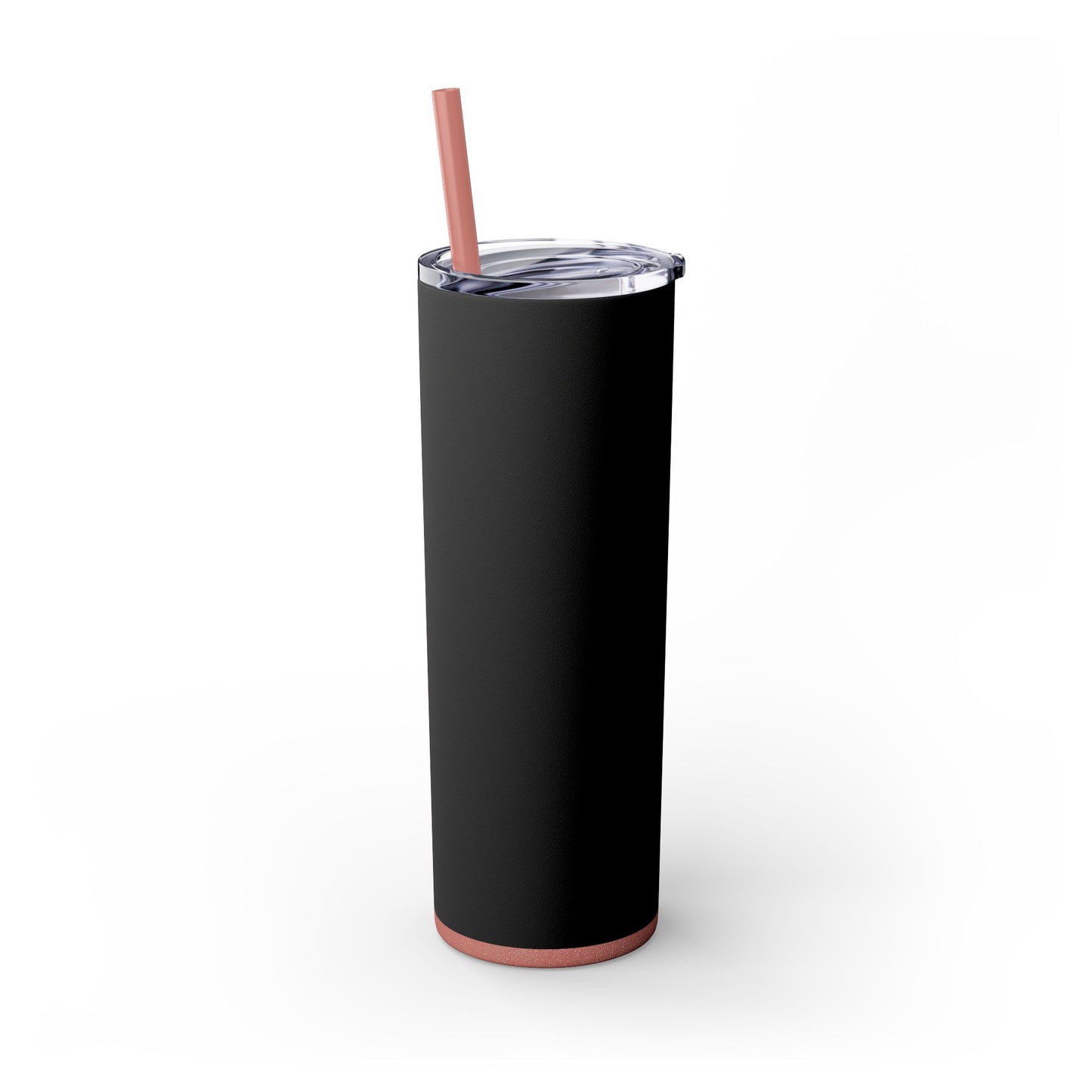 Stylish Black Skinny Tumbler with Straw, 20oz - Perfect for Coffee, Juice, and Smoothies, Ideal Gift for Any Occasion