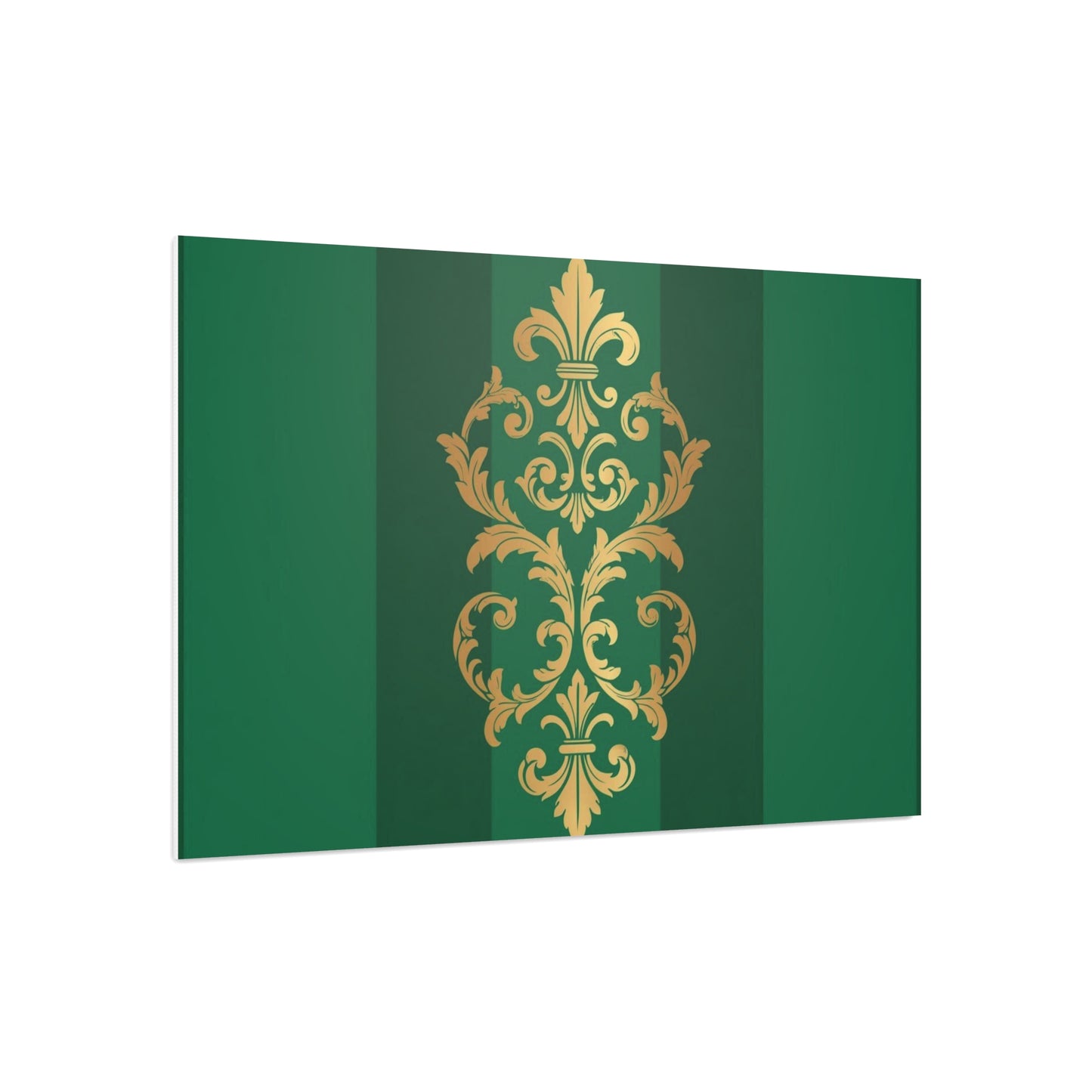 Gold Baroque Green Striped Foam Board Wall Art — Elegant Decorative Plaque