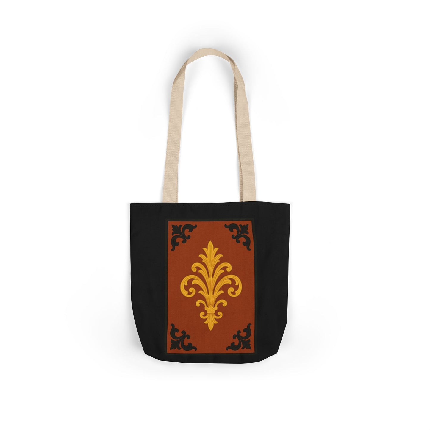 Dusk Terracotta Baroque Canvas Tote — Vintage Baroque Pattern