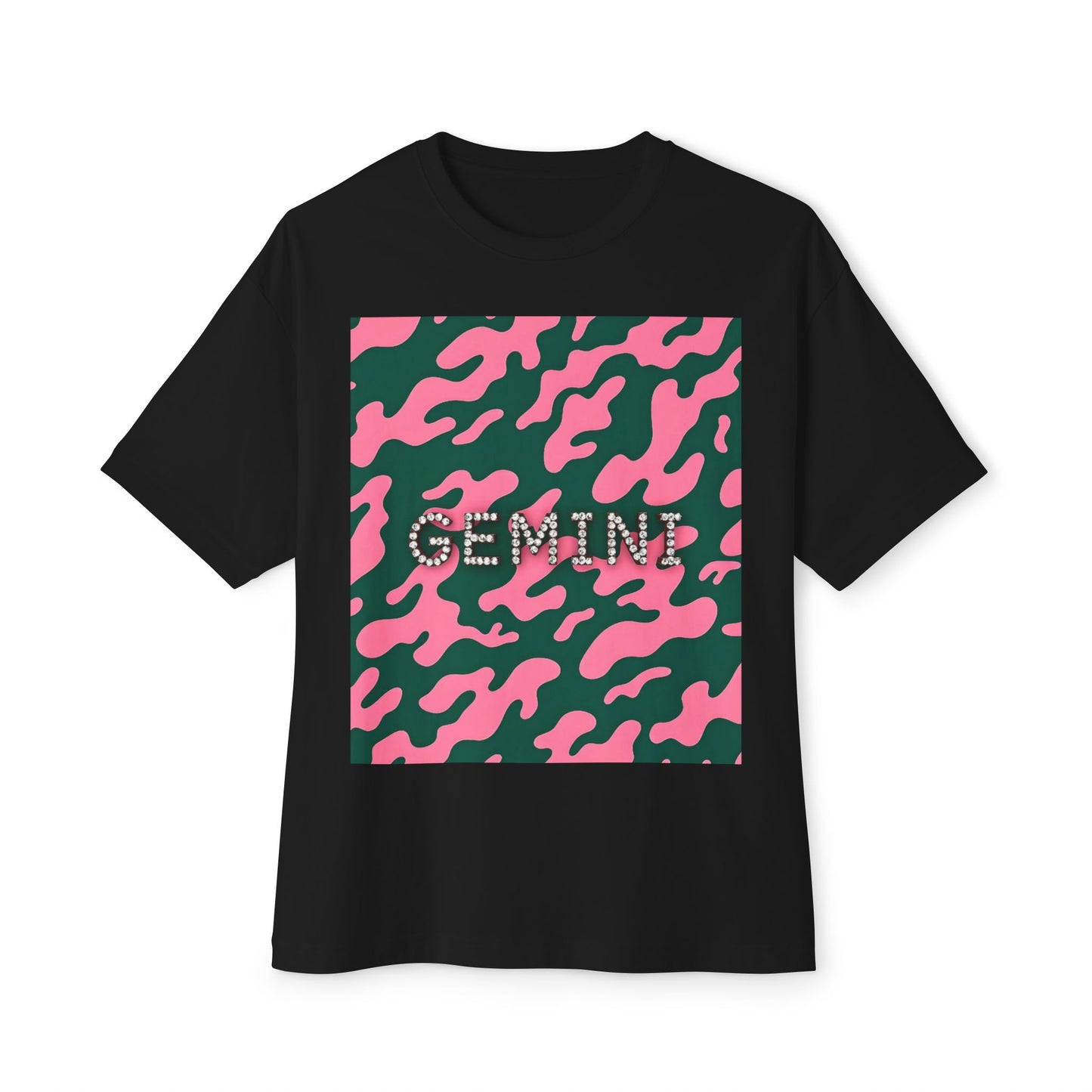 Gemini Camo Oversized Tee - Perfect for Astrology Lovers