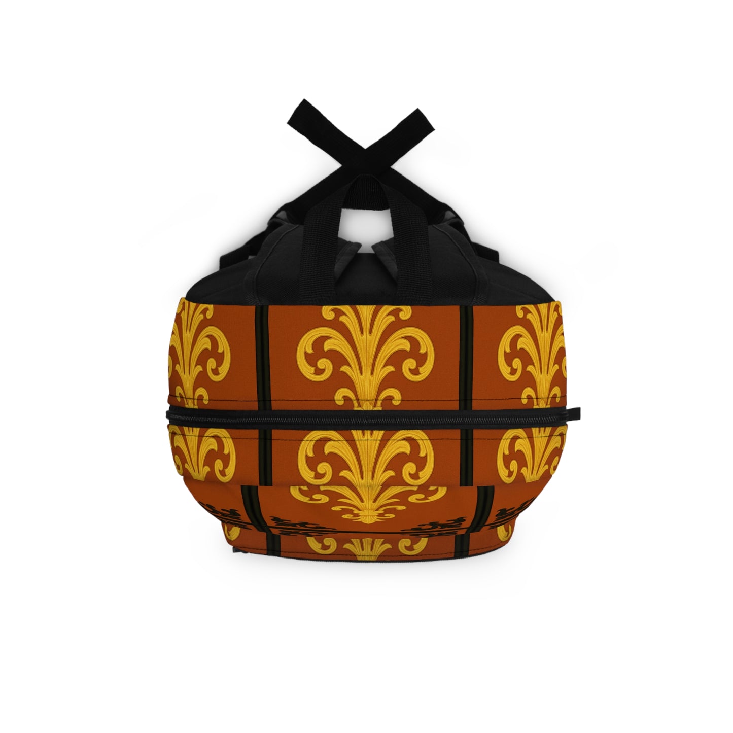 Dusk Terracotta Baroque Pattern Backpack — Vintage Baroque Terracotta & Gold School Bag