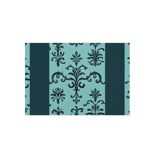 Decorative Foam Board - Elegant Wall Art, Vintage Design, Home Decor, Crafting Material - Teal Striped Rococo