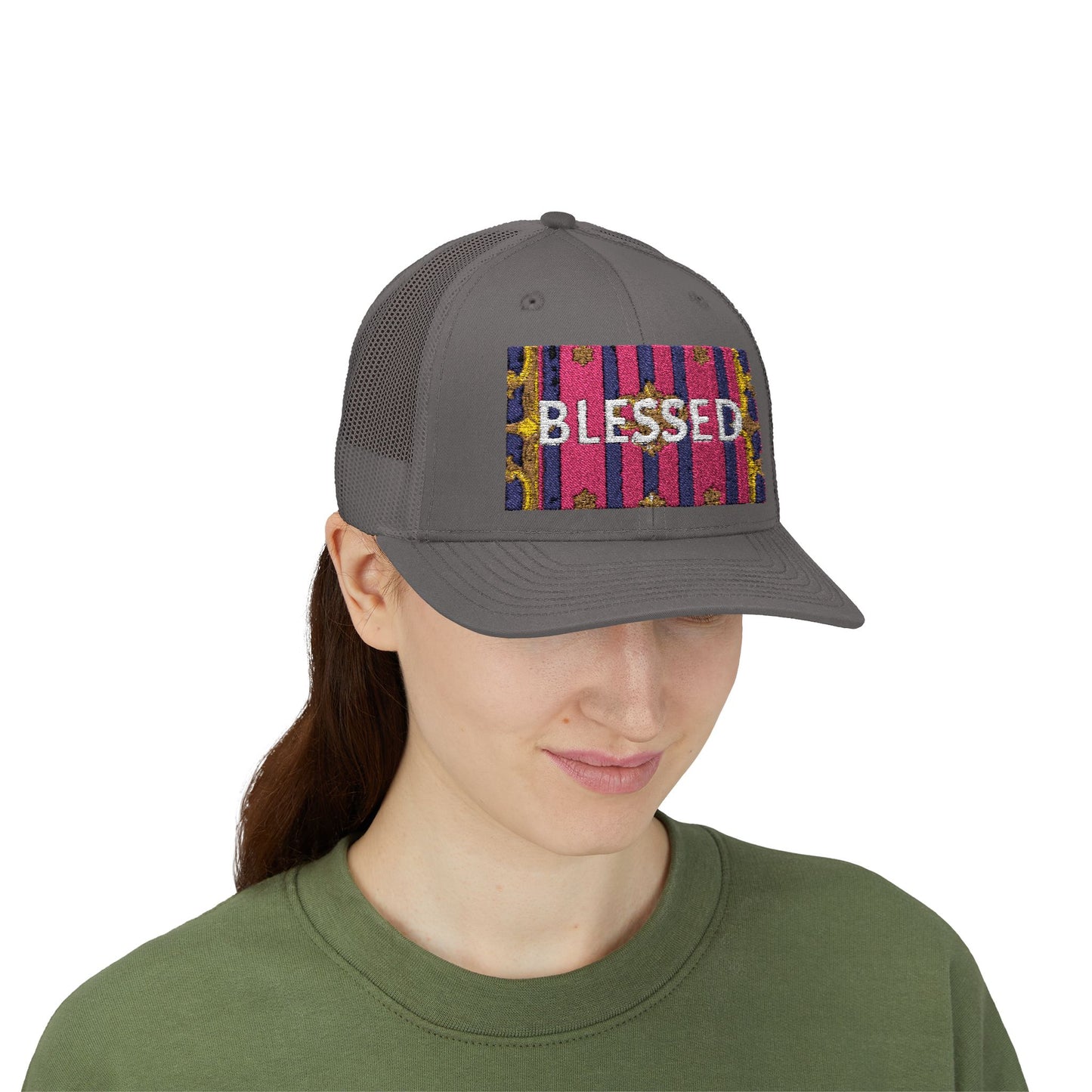 Blessed Snapback Trucker Cap - Inspirational Hat for Faith, Casual Wear, Gifts, Outdoor Activities, Summer Style