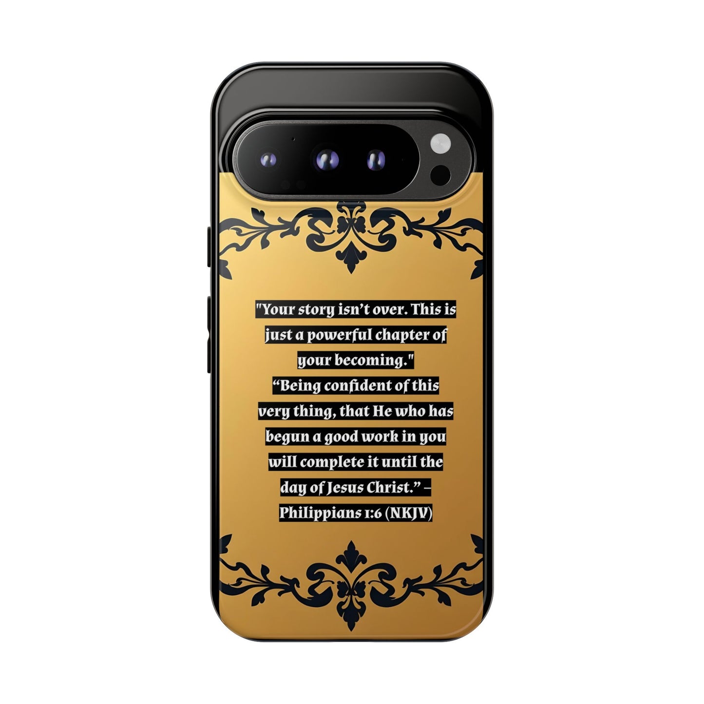 Elegant Floral Motif Phone Case - Tough Cases with Vintage Design - "Your story isn't over"