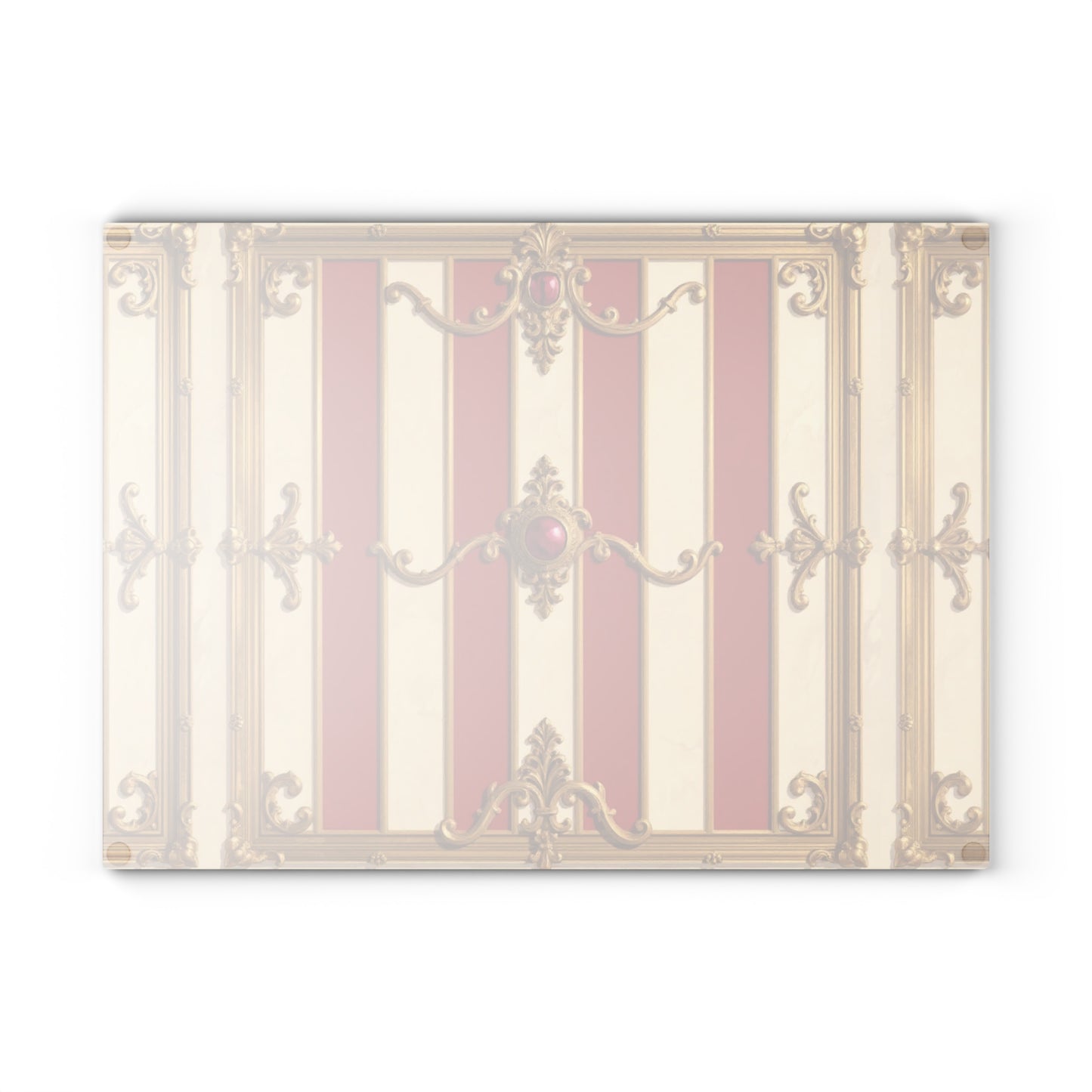 Elegant Baroque Pattern Glass Cutting Board – Perfect for Home Chefs and Culinary Gifts - Alabaster & Dusk Orange Striped Baroque