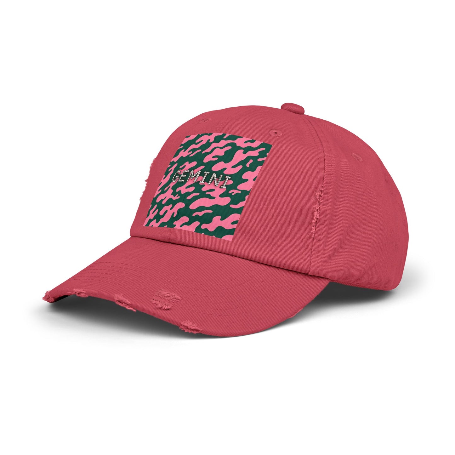 Gemini Distressed Cap - Trendy Unisex Camo Hat for Astrology Lovers