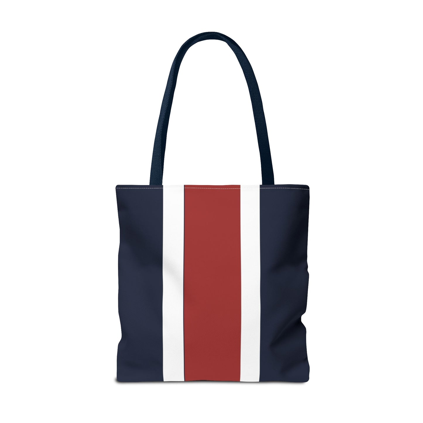 Lunar Midnight & Red-White Striped Tote Bag, Summer Beach Bag, Casual Shopping Tote, Patriotic Gift for Her, Travel Accessory