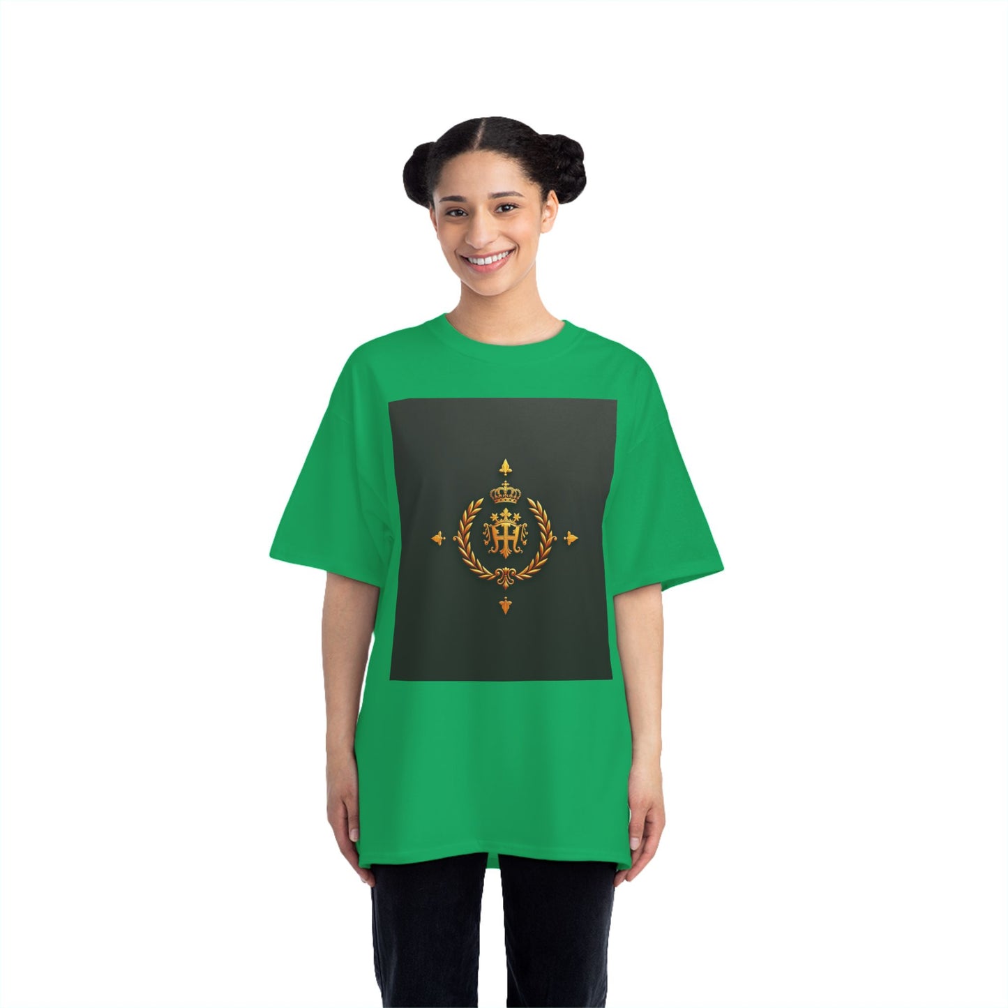 Stylish Gold Emblem T-Shirt, Casual Tee, Unique Gift, Everyday Wear, Graphic Shirt, Fashion Statement - Gold Crest