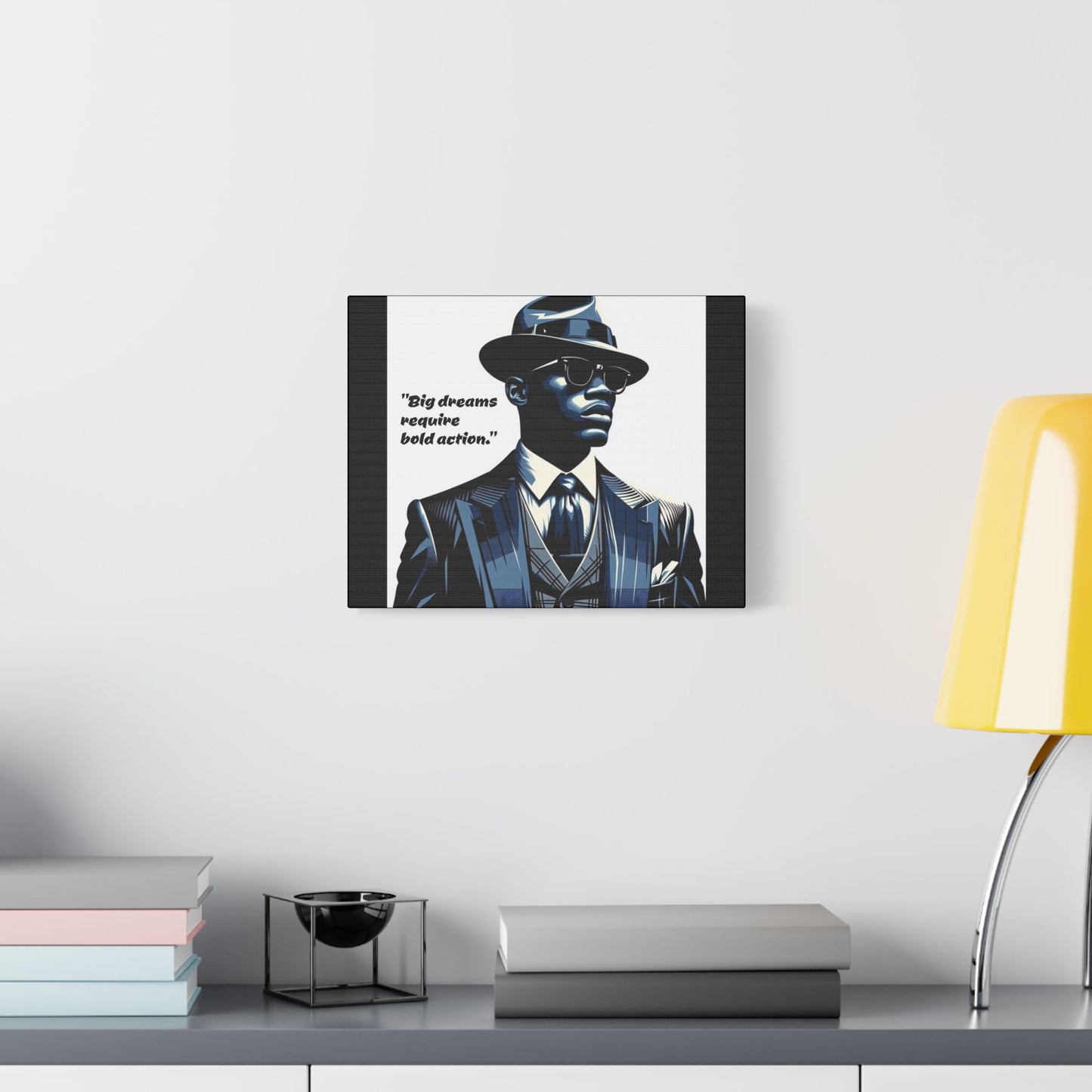 Afro Art Print Canvas, Wall Decor, Satin Stretched Canvas, African American Art, Office Decor, Home Decor - "Big dreams require bold action."