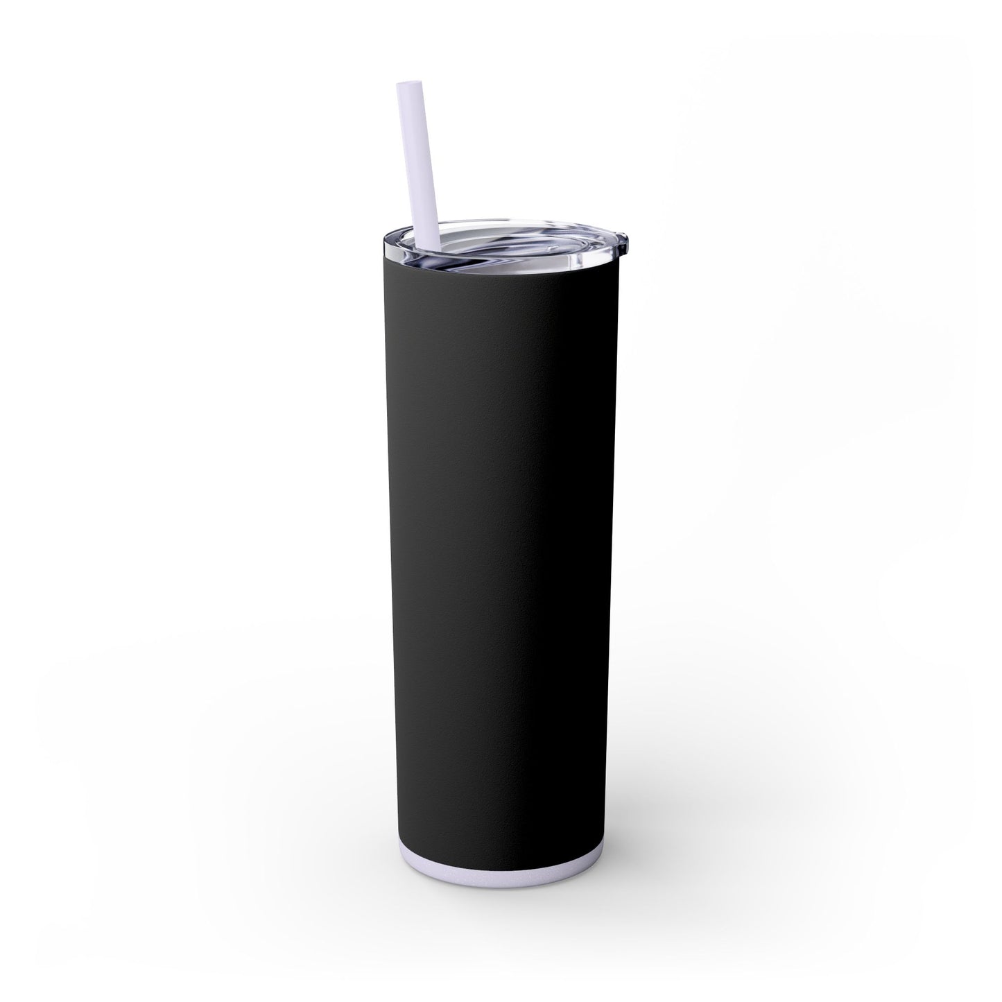 Stylish Black Skinny Tumbler with Straw, 20oz - Perfect for Coffee, Juice, and Smoothies, Ideal Gift for Any Occasion